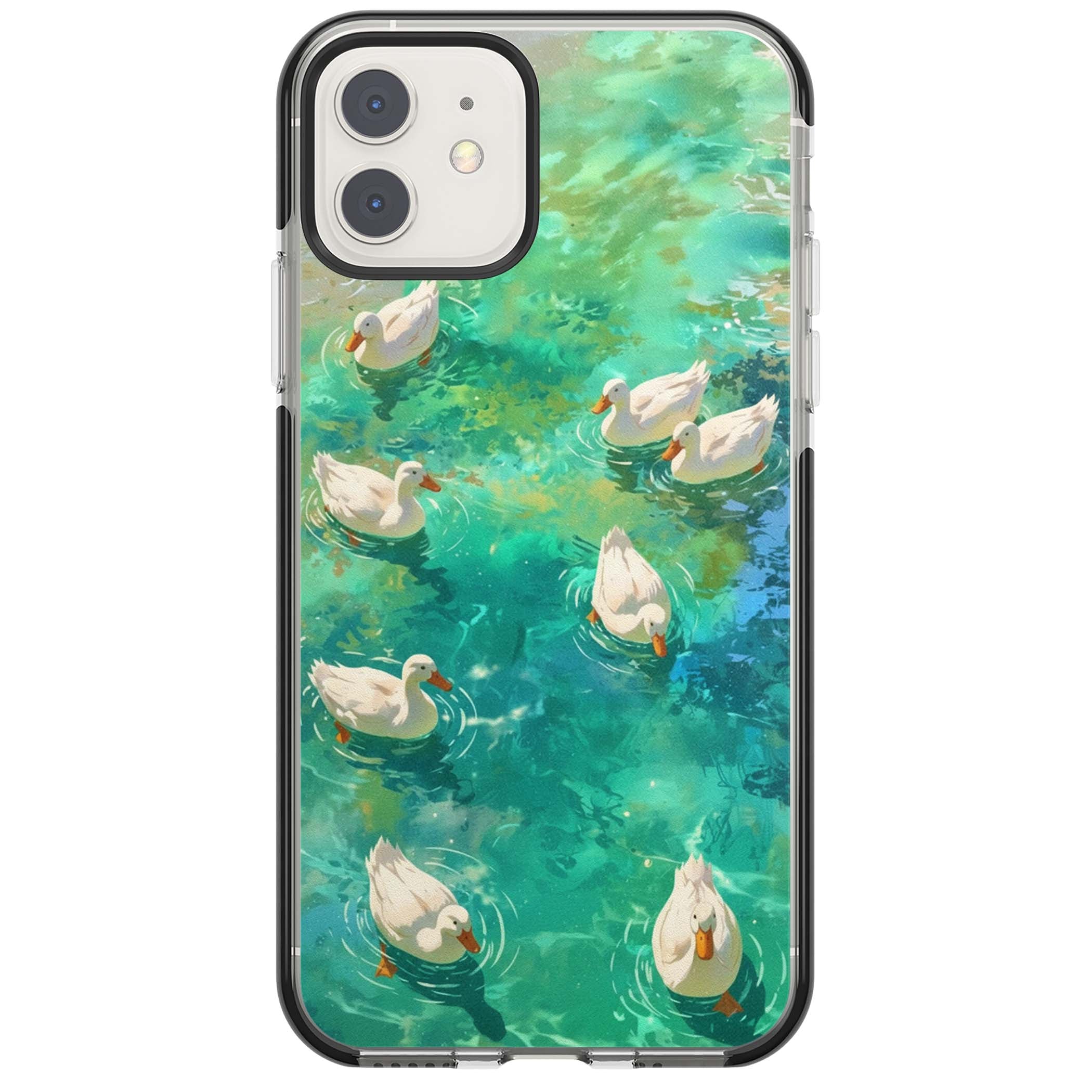 Ducks In The Pond for her iPhone case | Black Impact case for iPhone 11, iPhone 12