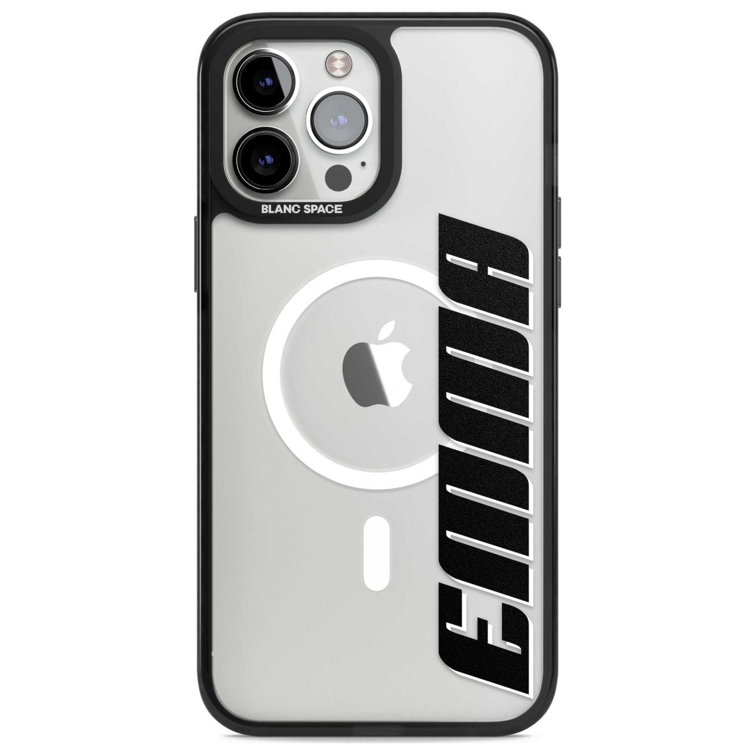 Personalised Clear Text 4A Custom Phone Case iPhone 13 Pro Max / Magsafe Black Impact Case Blanc Space