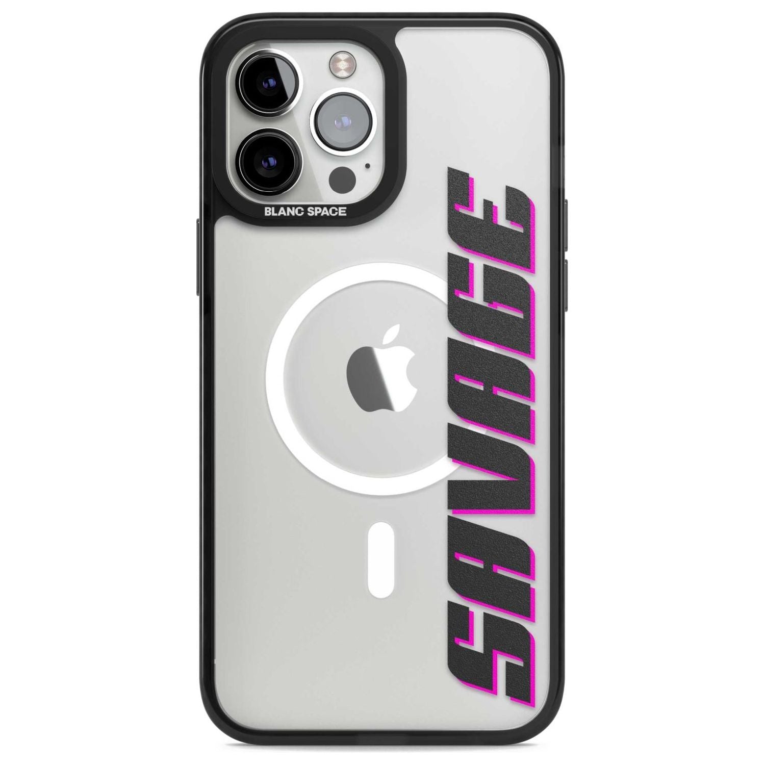 Personalised Clear Text 4C Custom Phone Case iPhone 13 Pro Max / Magsafe Black Impact Case Blanc Space