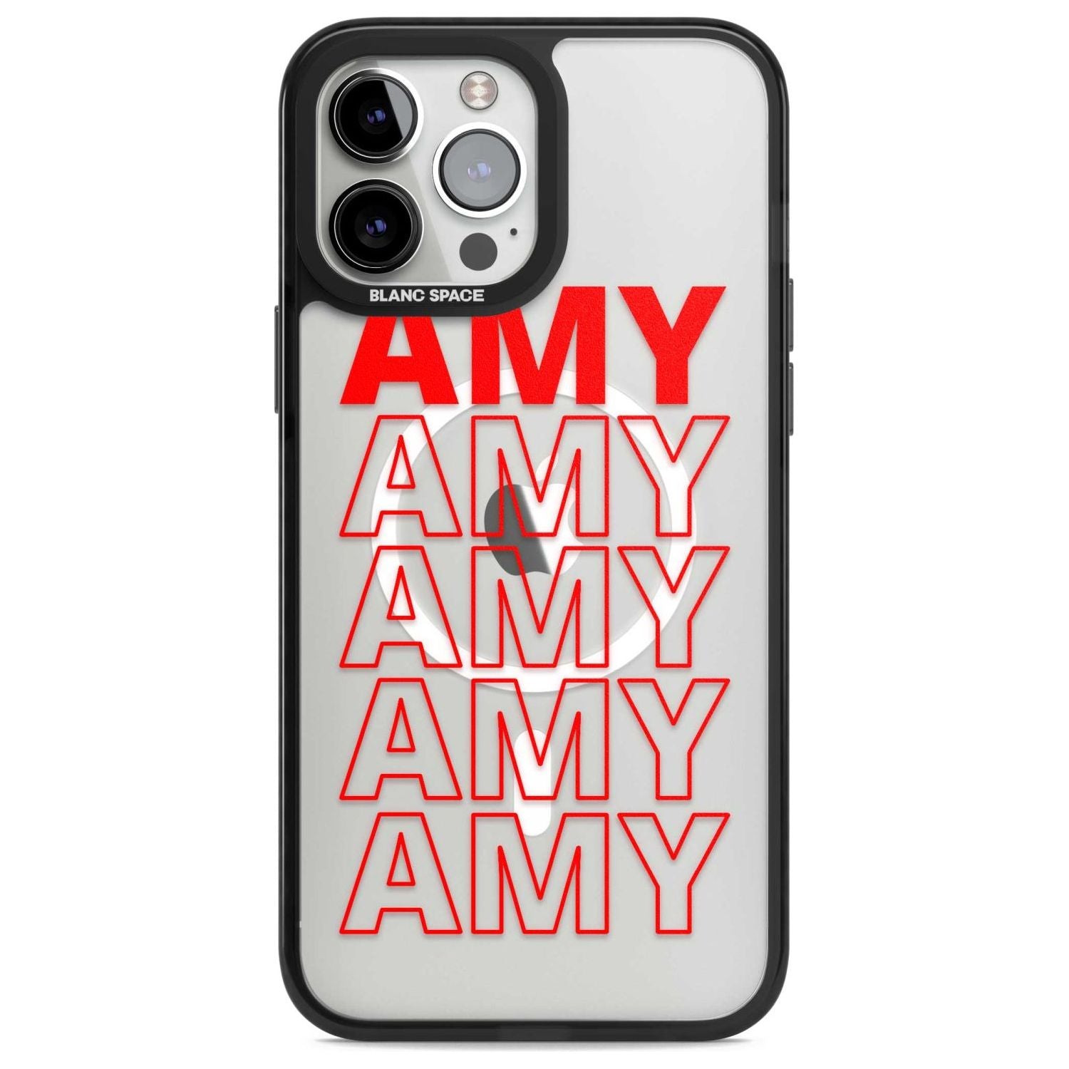 Personalised Clear Text 5B Custom Phone Case iPhone 13 Pro Max / Magsafe Black Impact Case Blanc Space