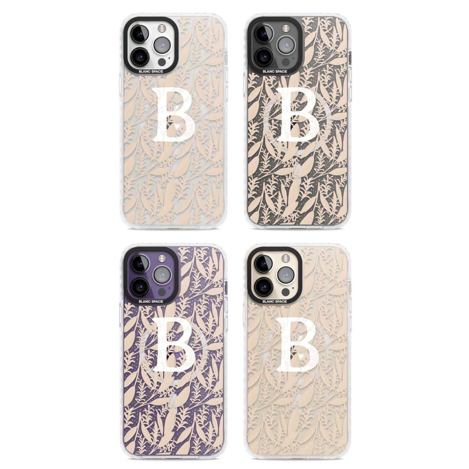 Personalised Monogram Subtle Abstract Floral