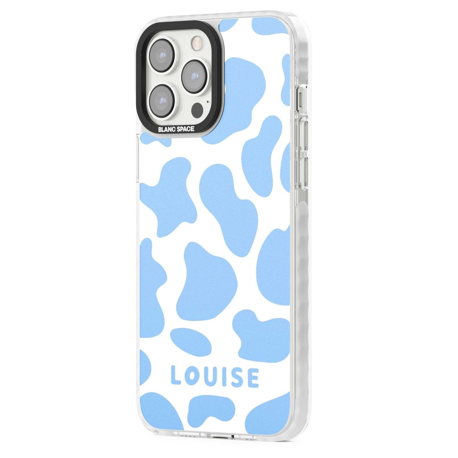 Personalised Blue And White Cow Print