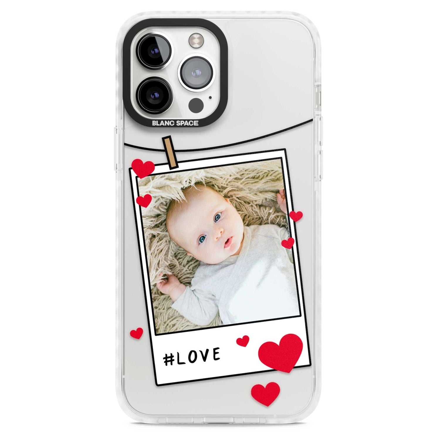 Personalised Paperclip & Hearts Instant Camera Photo