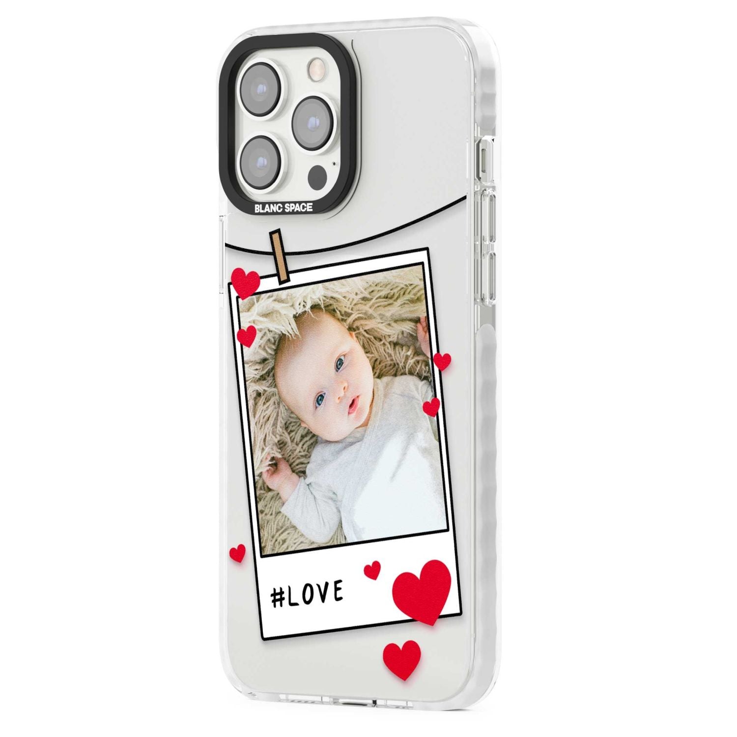Personalised Paperclip & Hearts Instant Camera Photo