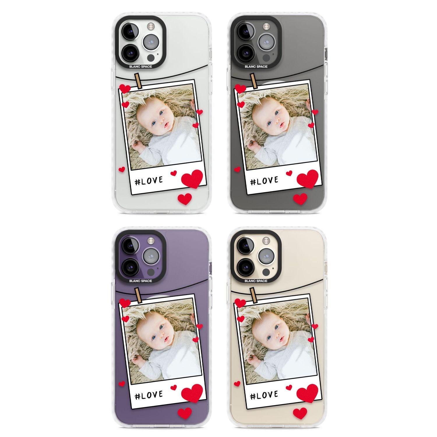 Personalised Paperclip & Hearts Instant Camera Photo