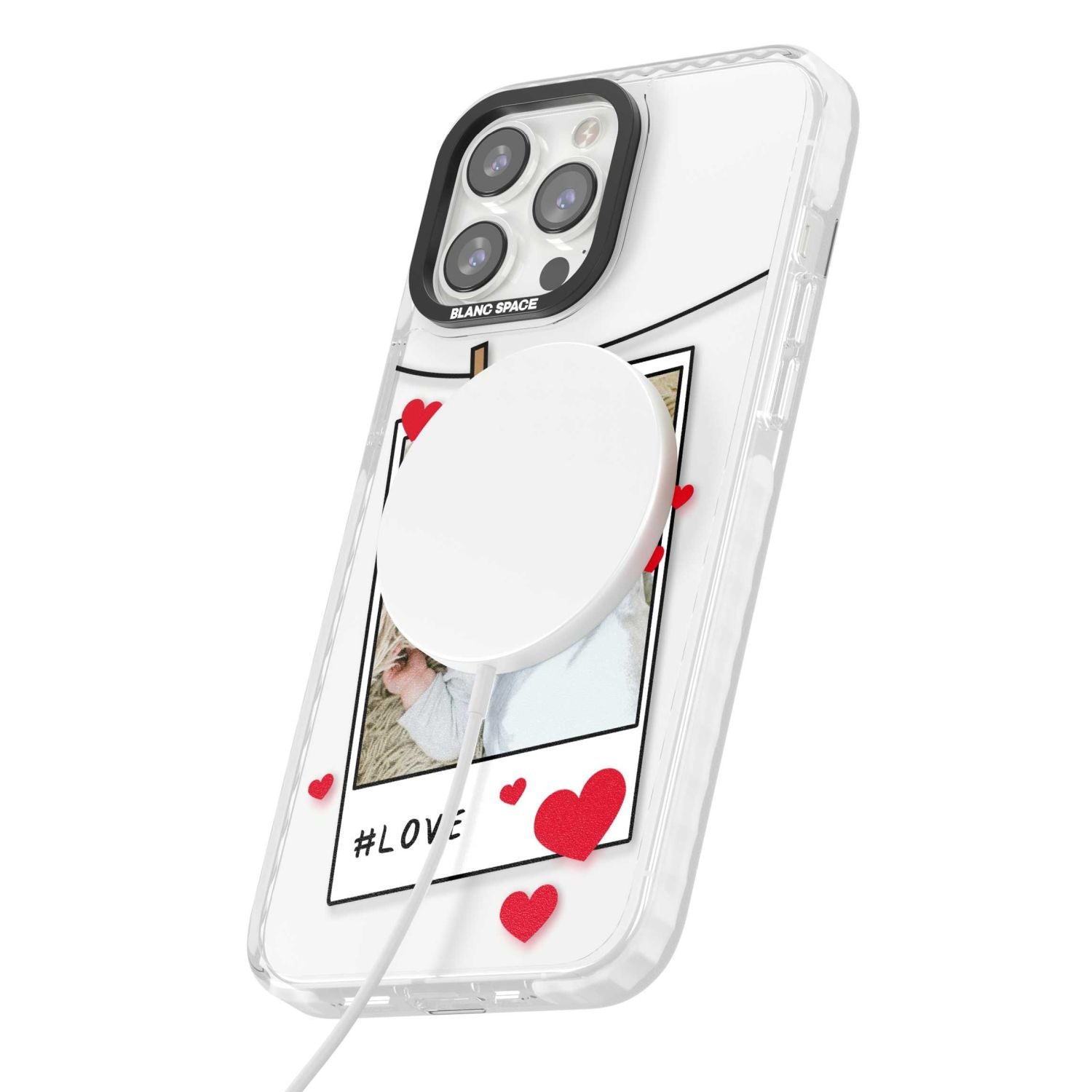 Personalised Paperclip & Hearts Instant Camera Photo