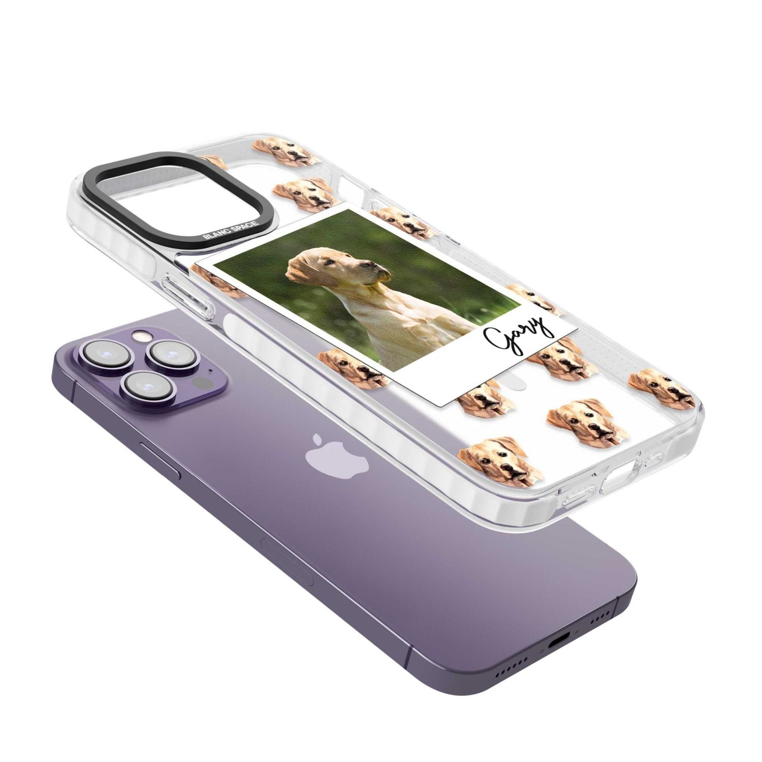 Personalised Tan Black Labrador Instant Camera Photo