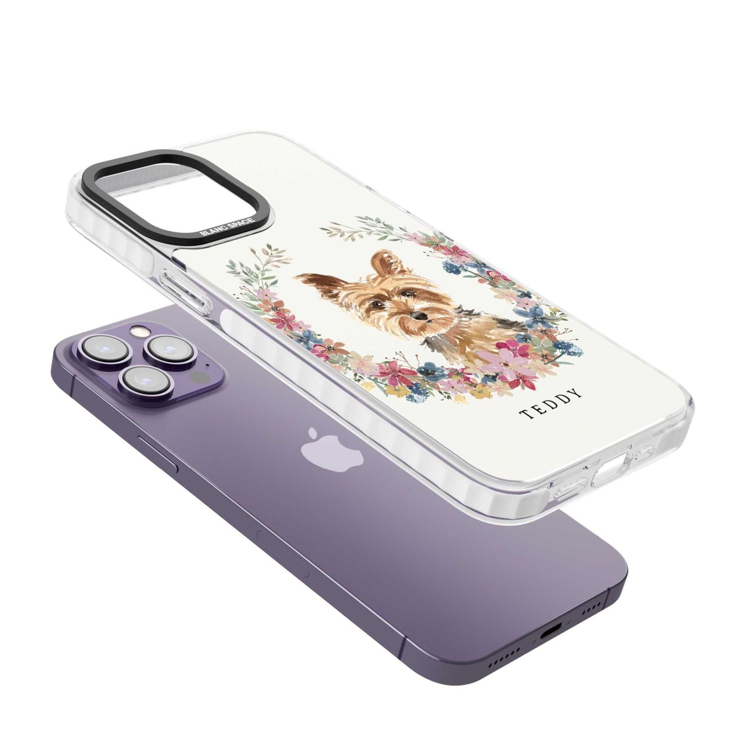 Personalised Yorkshire Terrier Floral Portrait