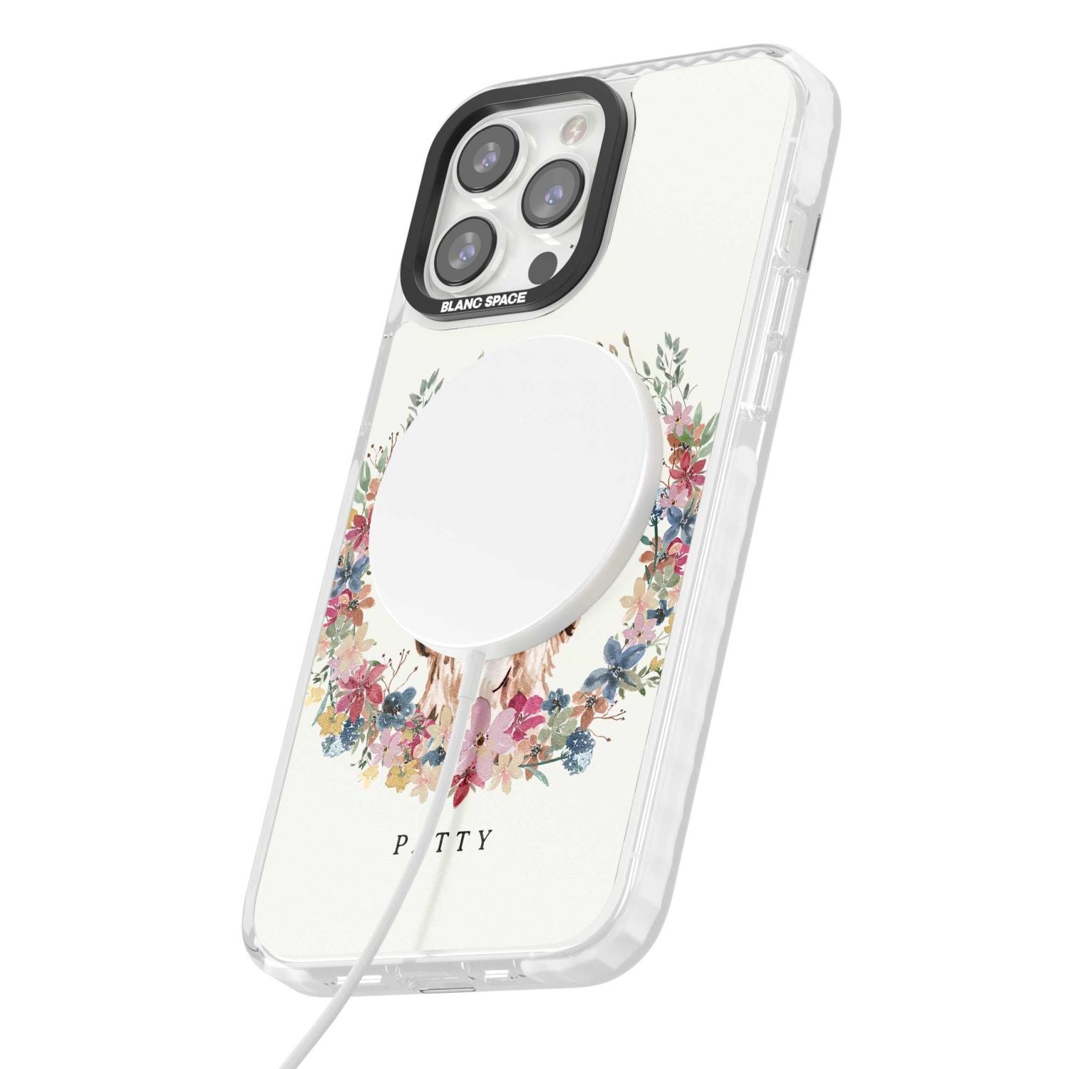 Personalised Cocker Spaniel Floral Portrait