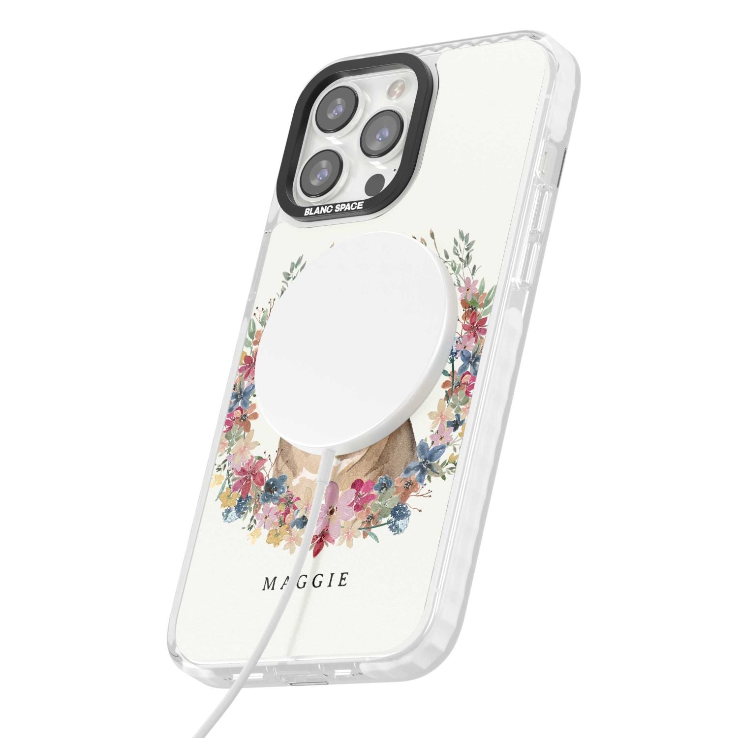 Personalised Pug Floral Portrait