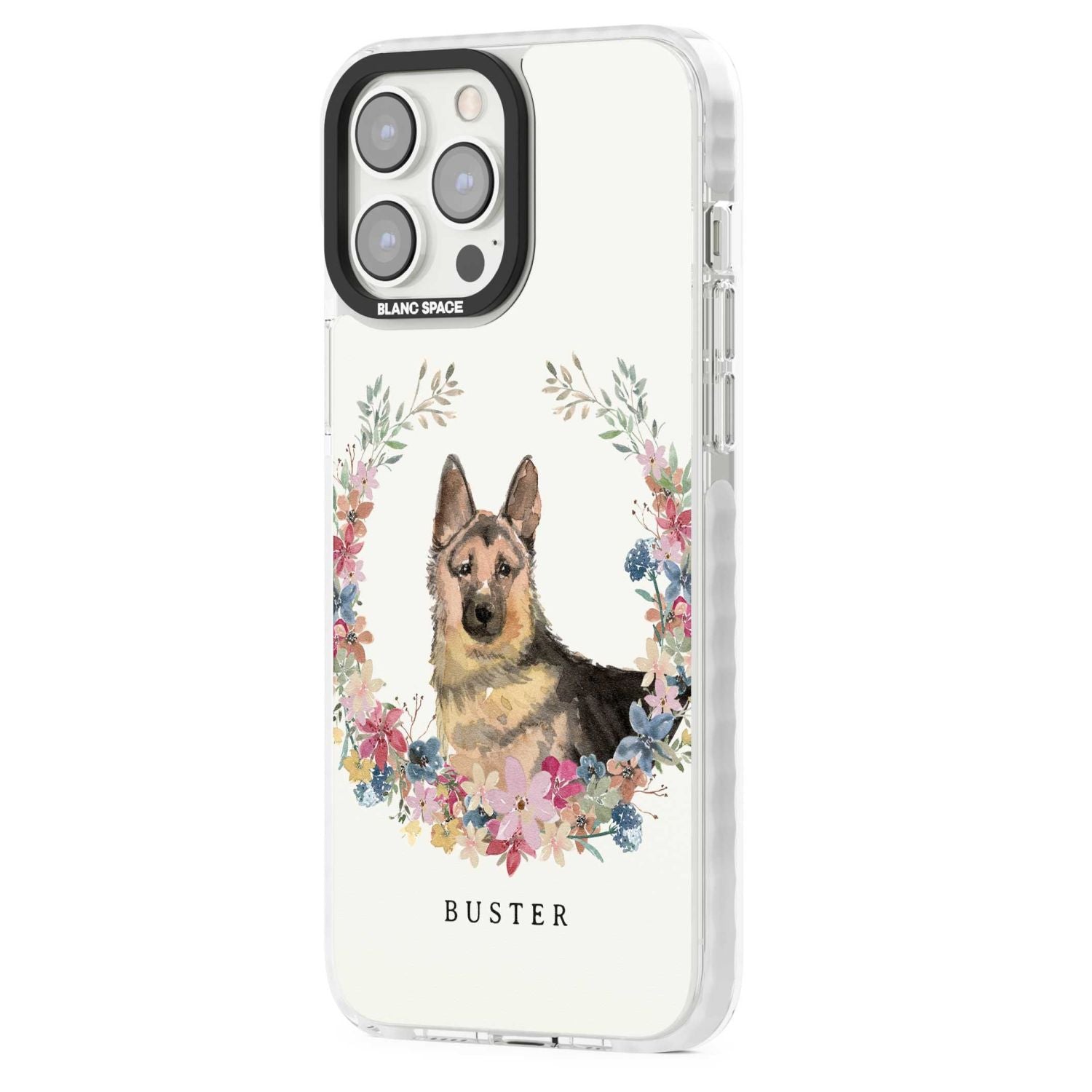 Personalised German Shepherd Floral Portrait