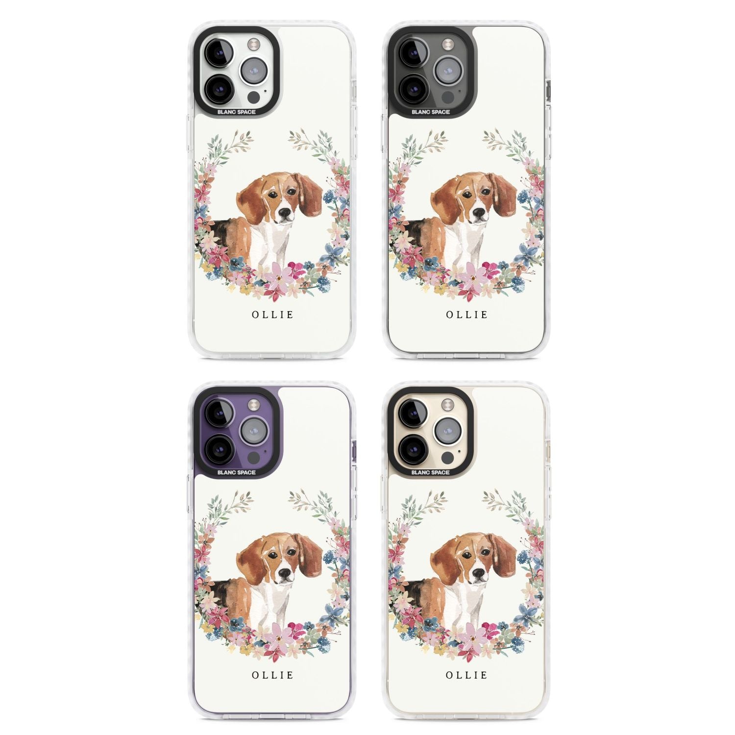 Personalised Beagle Floral Portrait