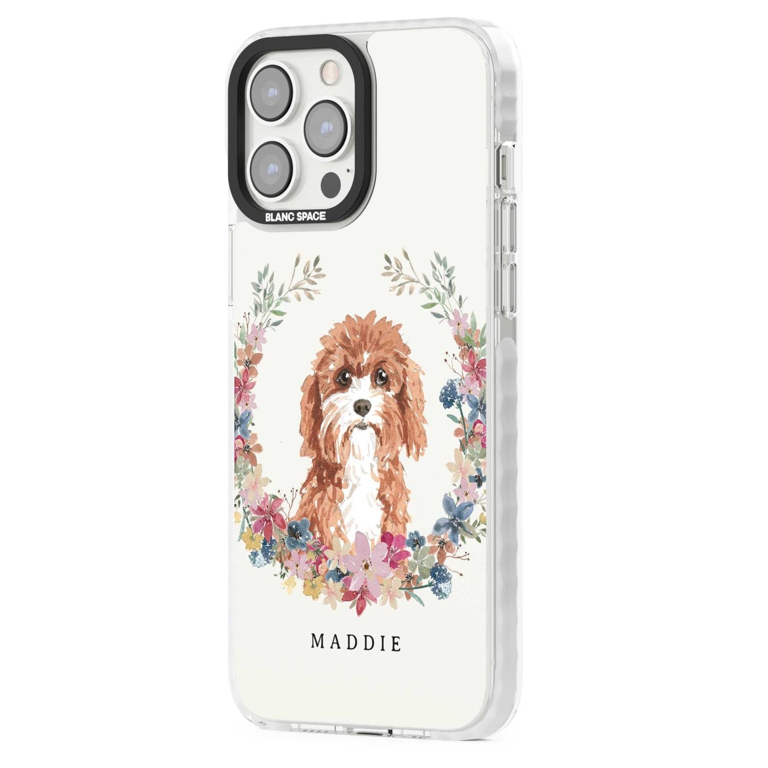 Personalised Cavapoo Floral Portrait
