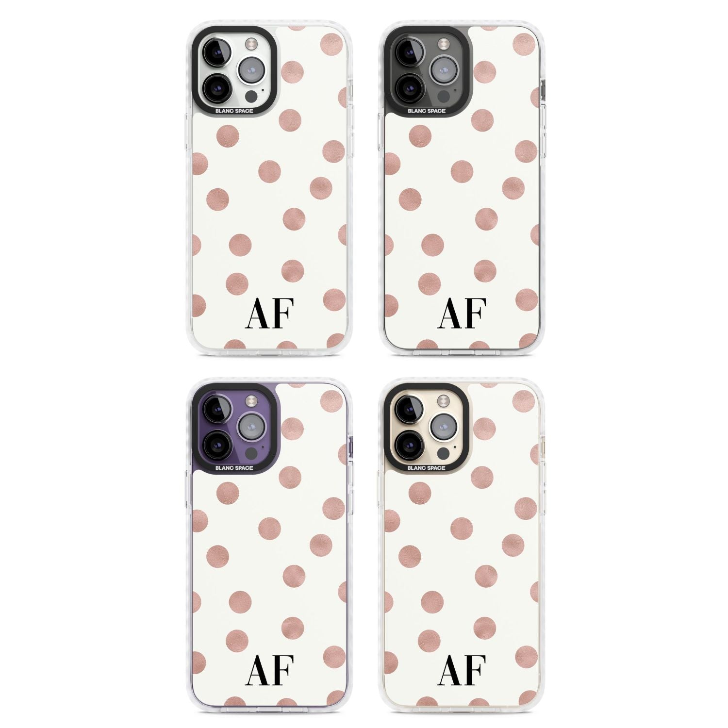 Personalised Rose Gold Dots & Initials