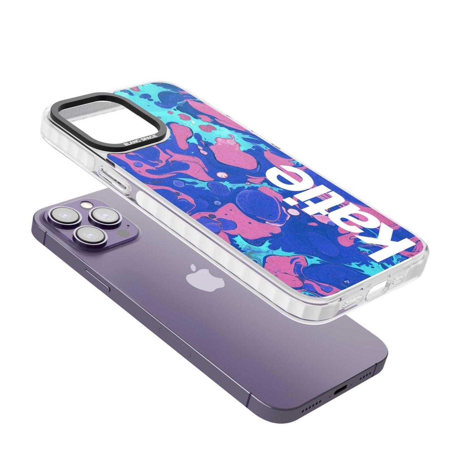 Personalised Navy & Turquoise Marbled