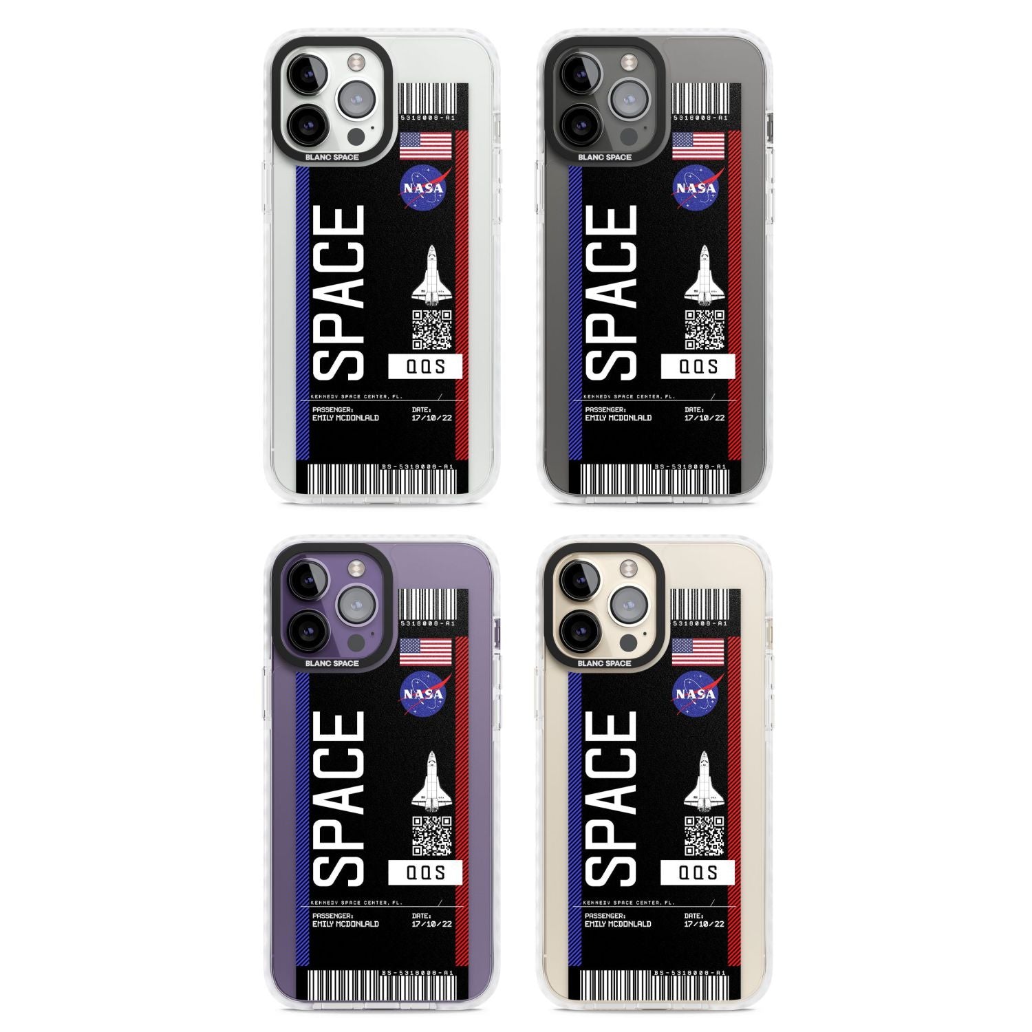 Personalised Nasa Boarding Pass (Dark)