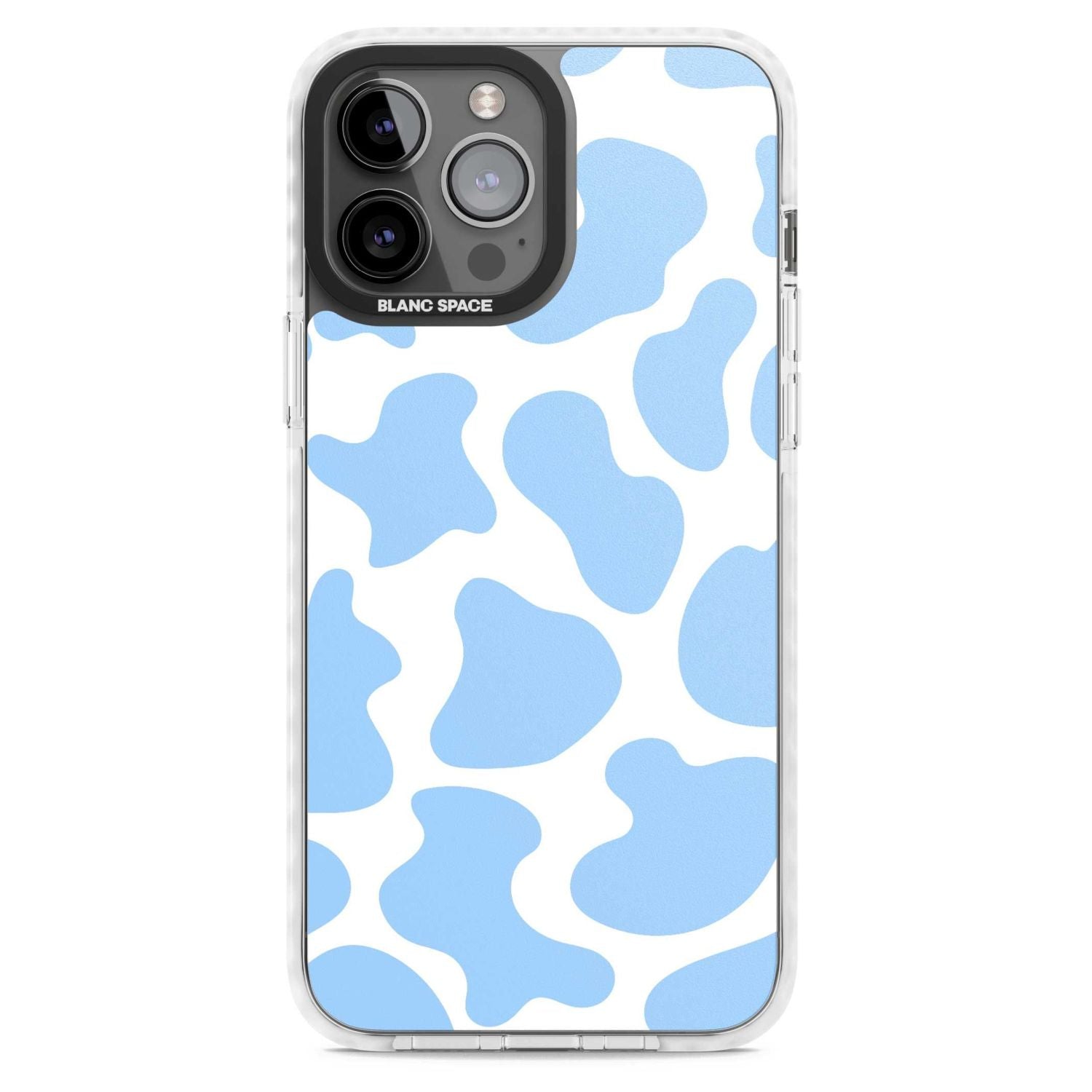 Blue And White Cow Print