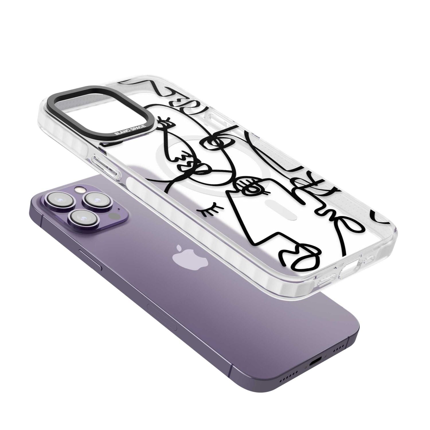 Abstract Line Art Black Clear