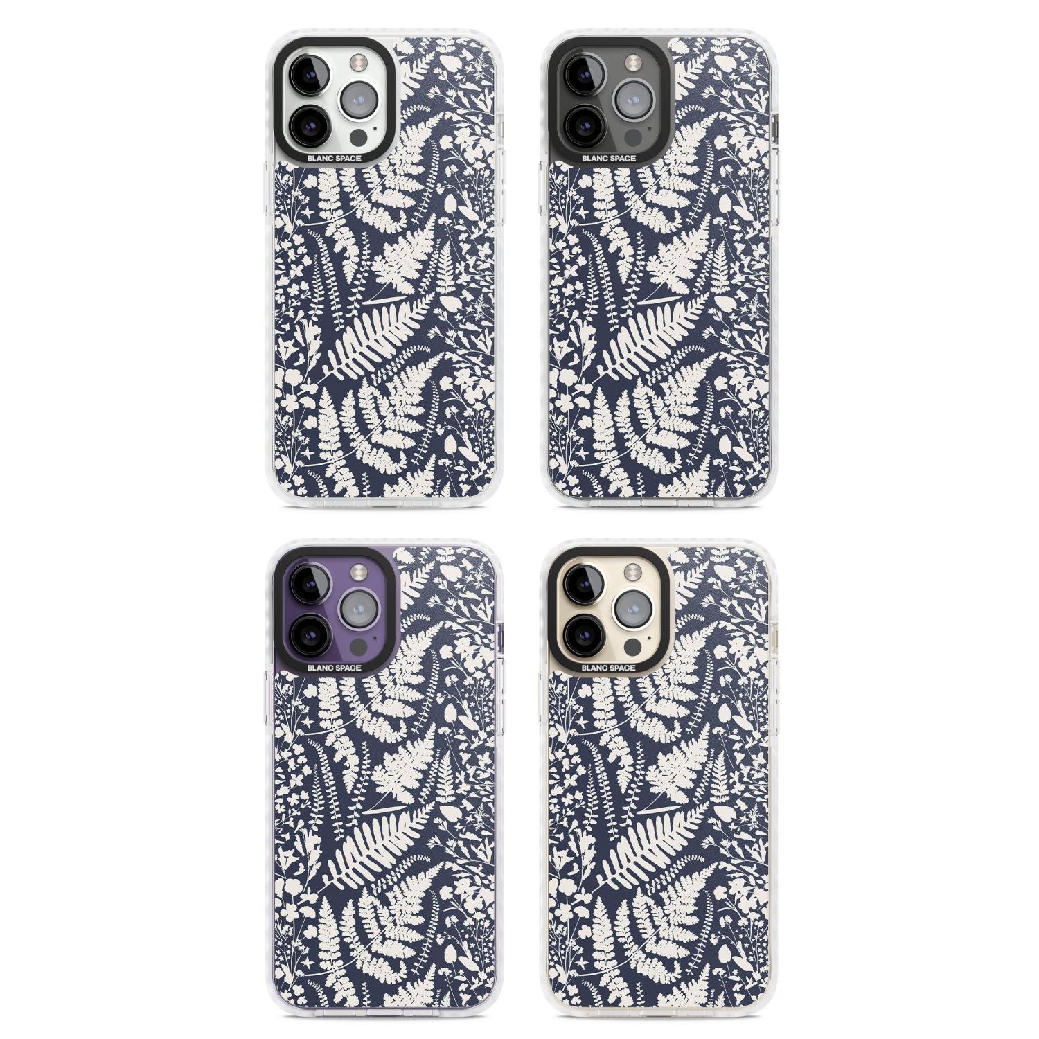 Wildflowers & Ferns On Navy