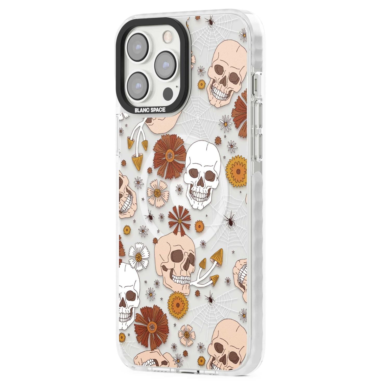 Halloween Skulls And Flowers