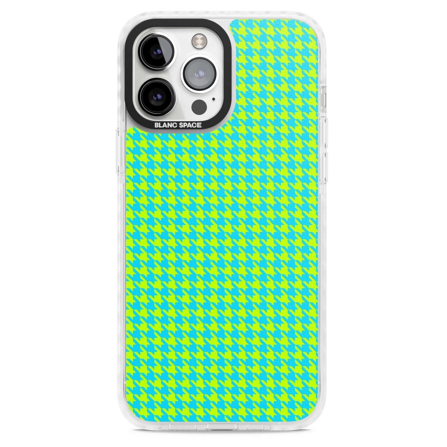 Neon Lime & Turquoise Houndstooth