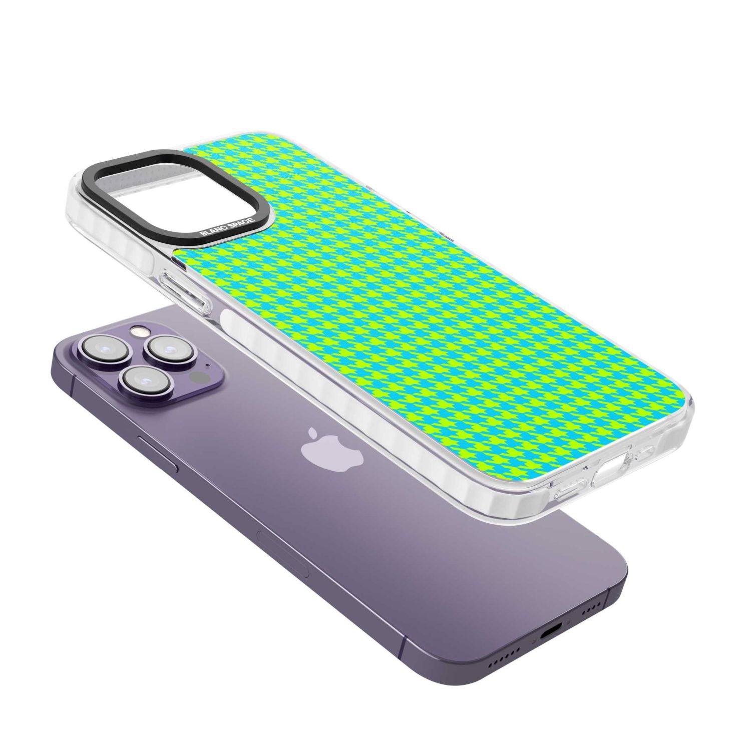 Neon Lime & Turquoise Houndstooth
