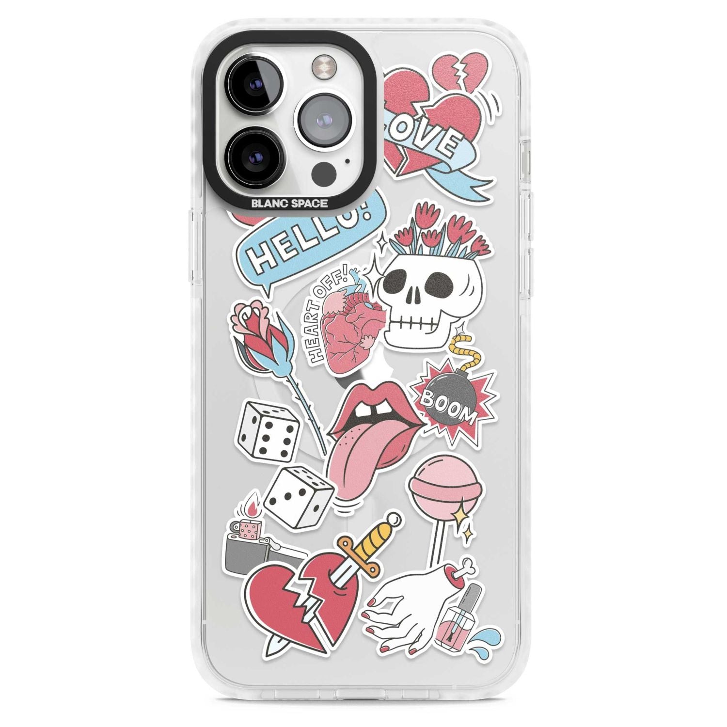 Skull & Flowers Stickers