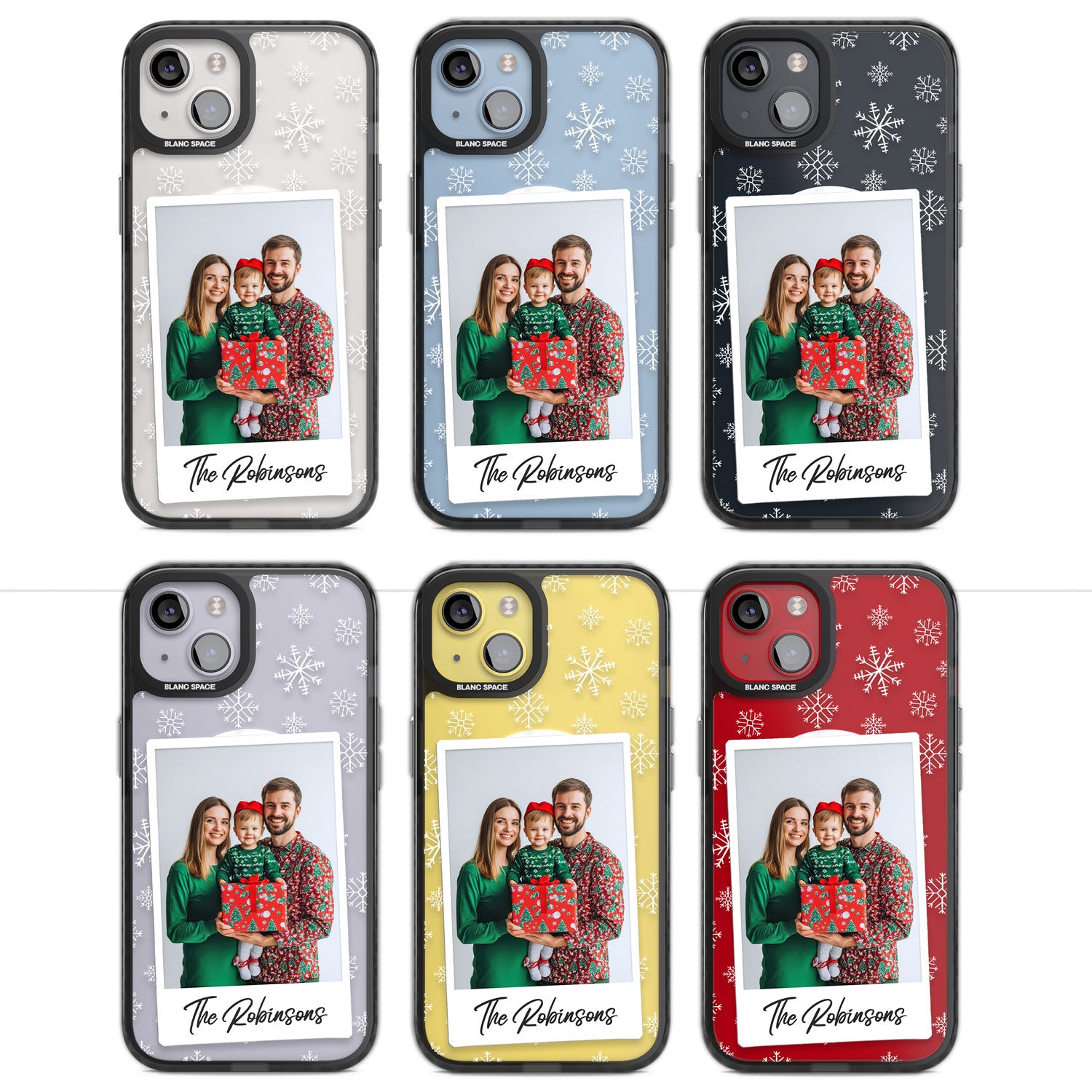 Personalised Snowflake Photo Magsafe Black Impact Phone Case for iPhone 13, iPhone 14, iPhone 15