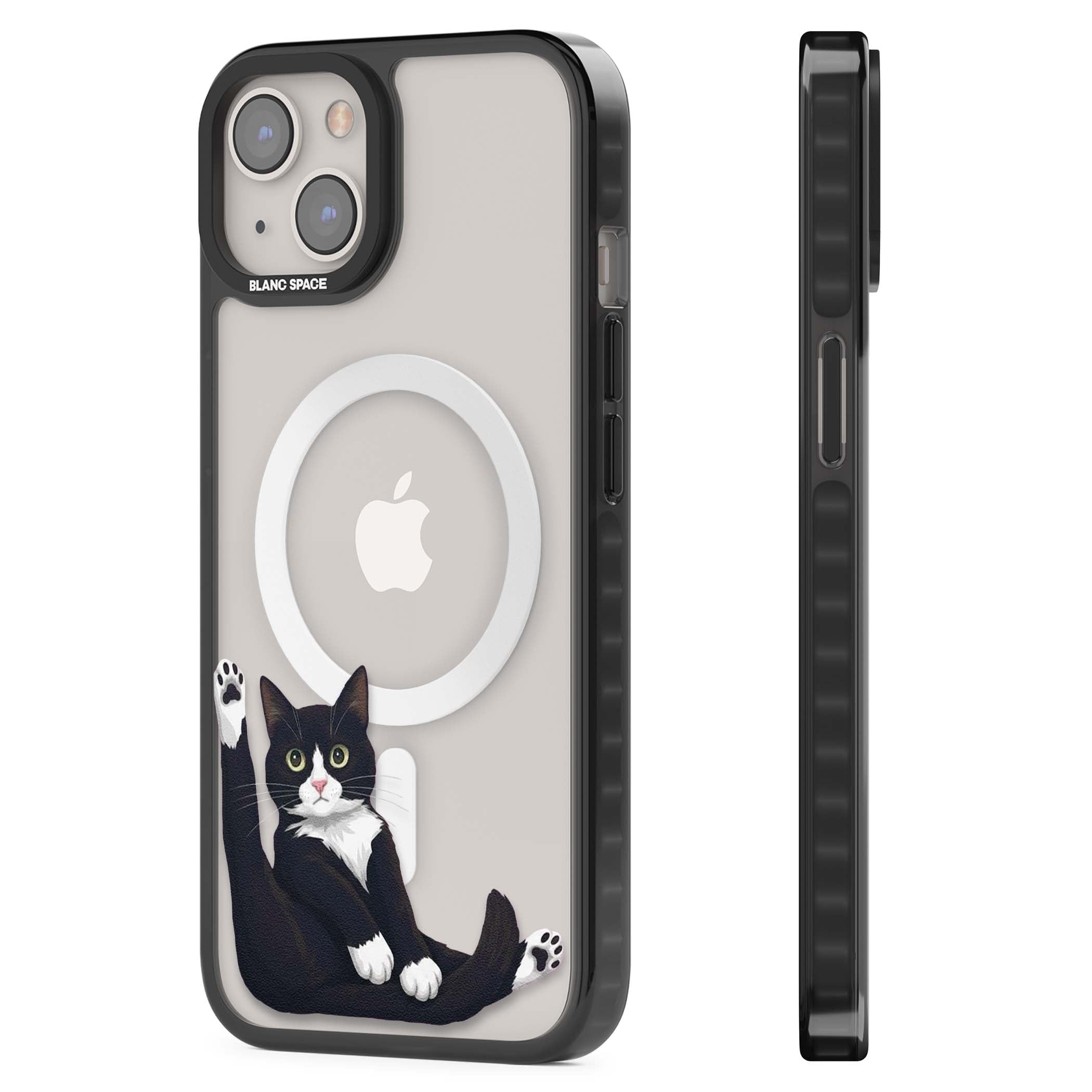 Mid-Groom Cat animals iPhone case | Black Impact Magsafe case for iPhone 13, iPhone 14, iPhone 15