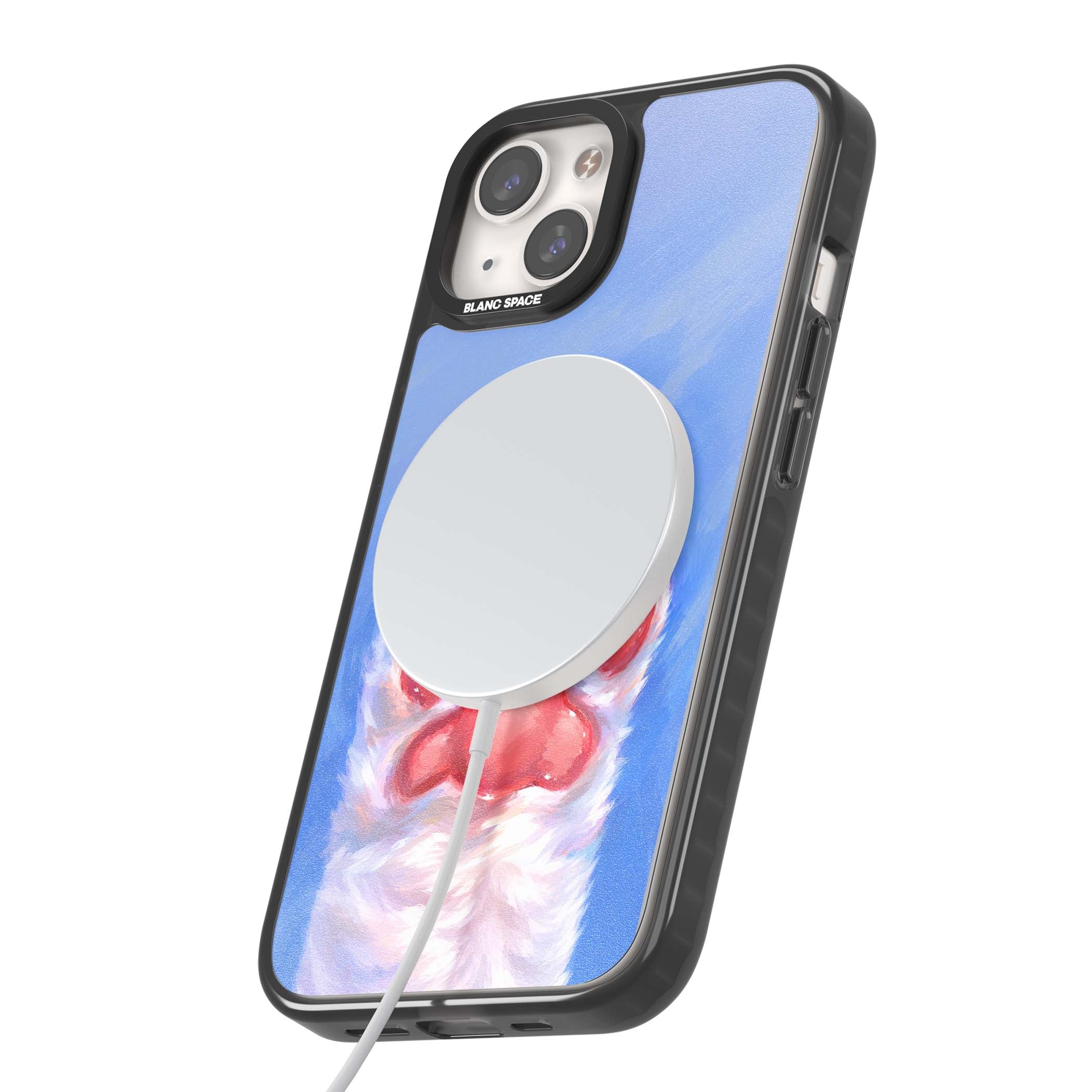 Soft White Paw cute iPhone case | Black Impact Magsafe case for iPhone 13, iPhone 14, iPhone 15