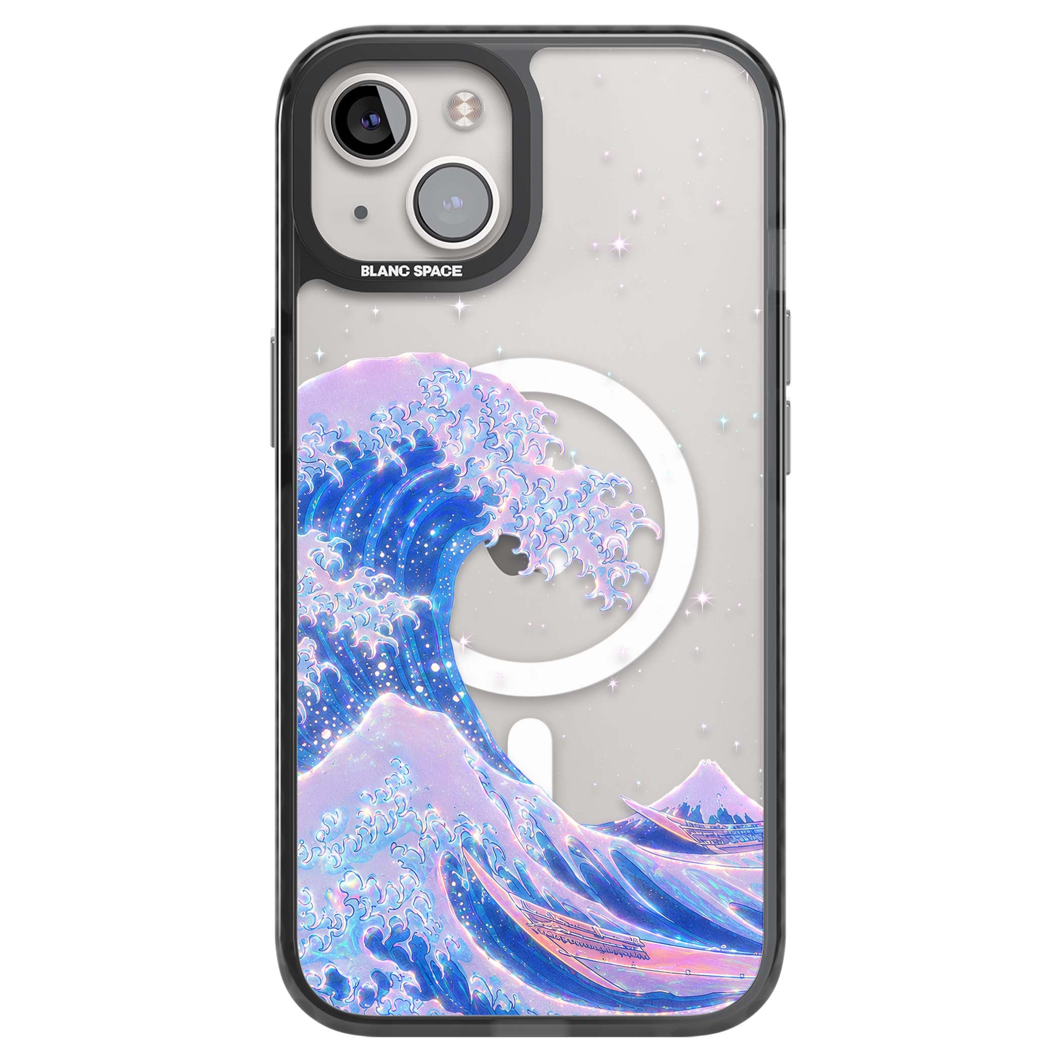 The Great Wave In Opal japanese iPhone case | Black Impact Magsafe case for iPhone 13, iPhone 14, iPhone 15