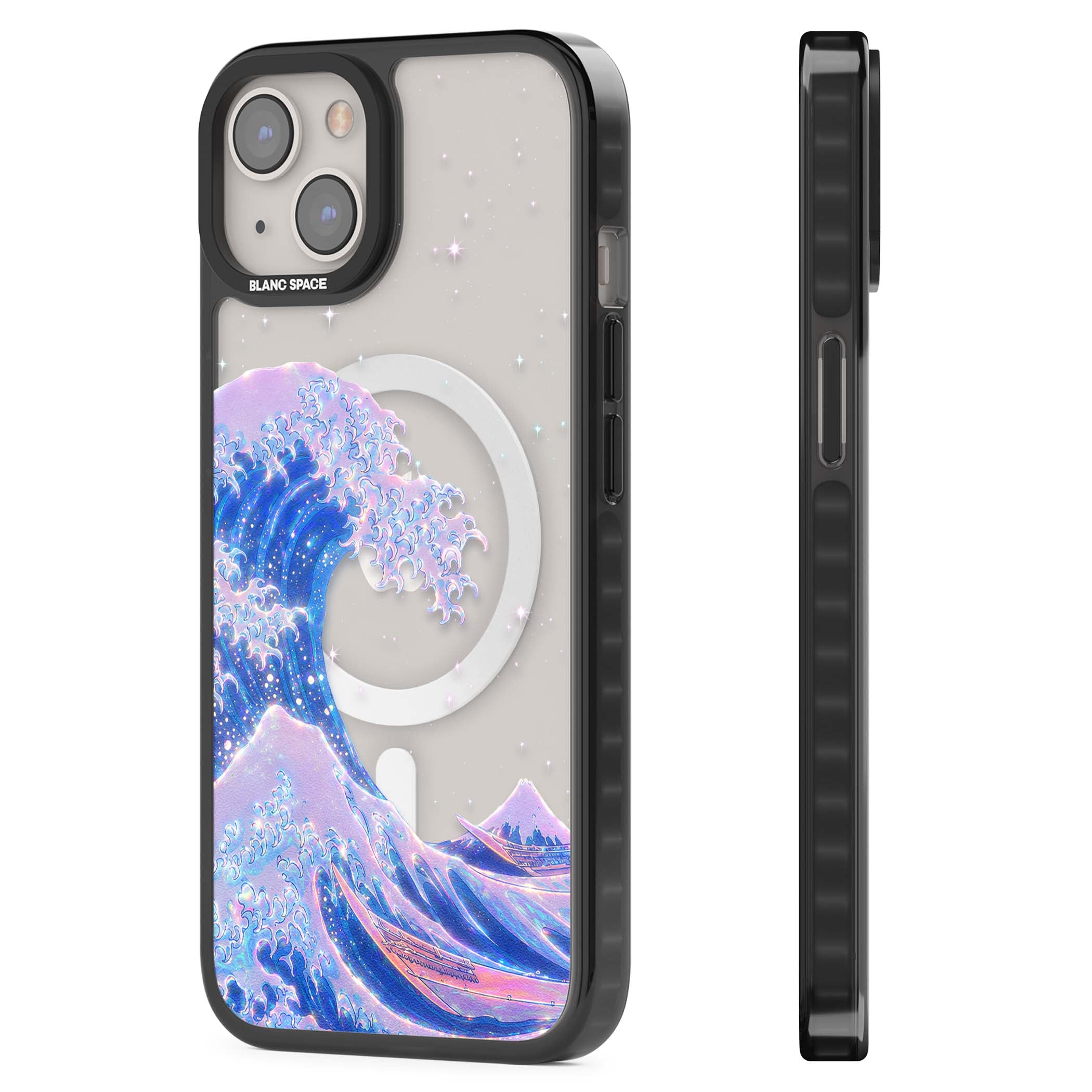 The Great Wave In Opal japanese iPhone case | Black Impact Magsafe case for iPhone 13, iPhone 14, iPhone 15