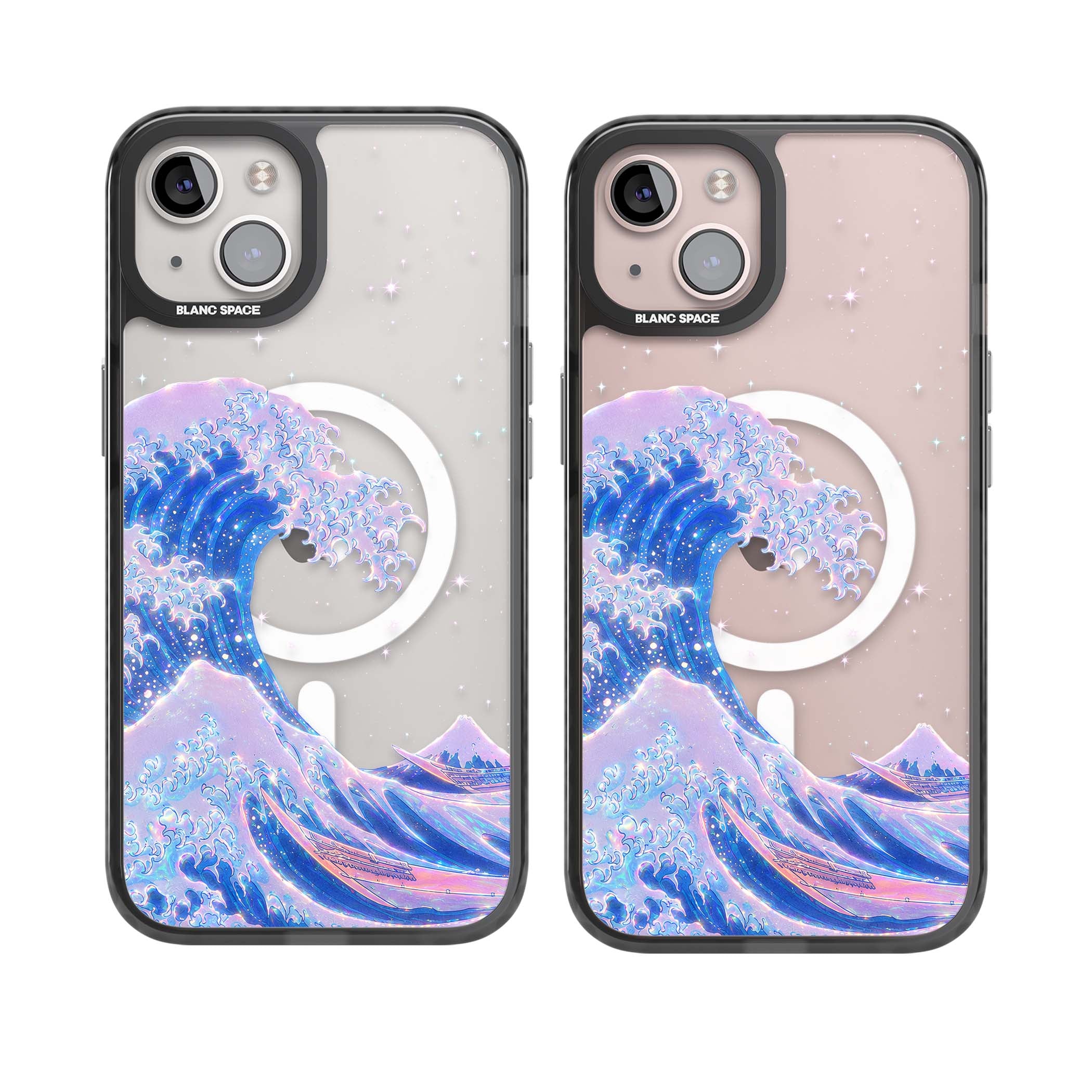The Great Wave In Opal japanese iPhone case | Black Impact Magsafe case for iPhone 13, iPhone 14, iPhone 15