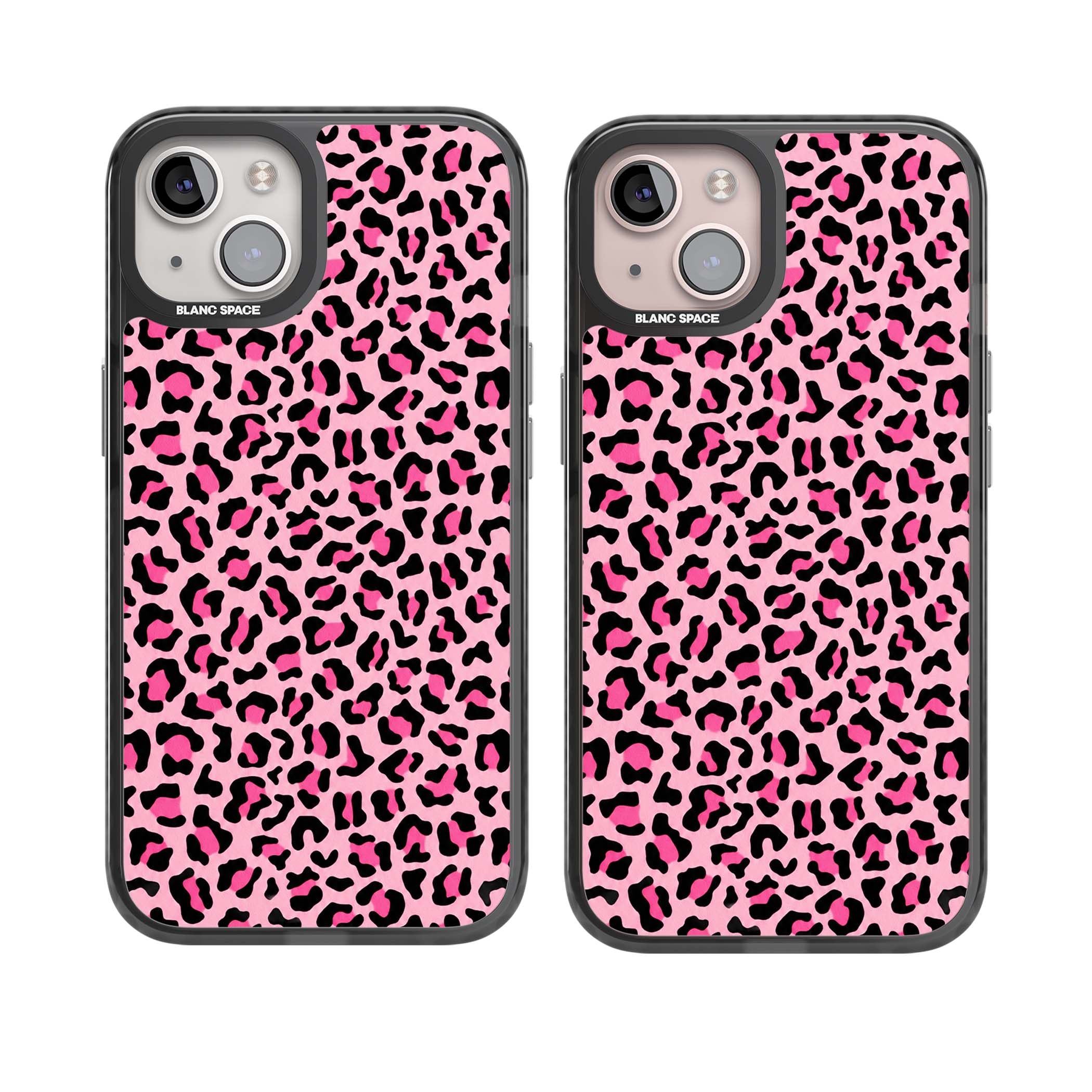 Pink Leopard baddie iPhone case | Black Impact Magsafe case for iPhone 13, iPhone 14, iPhone 15