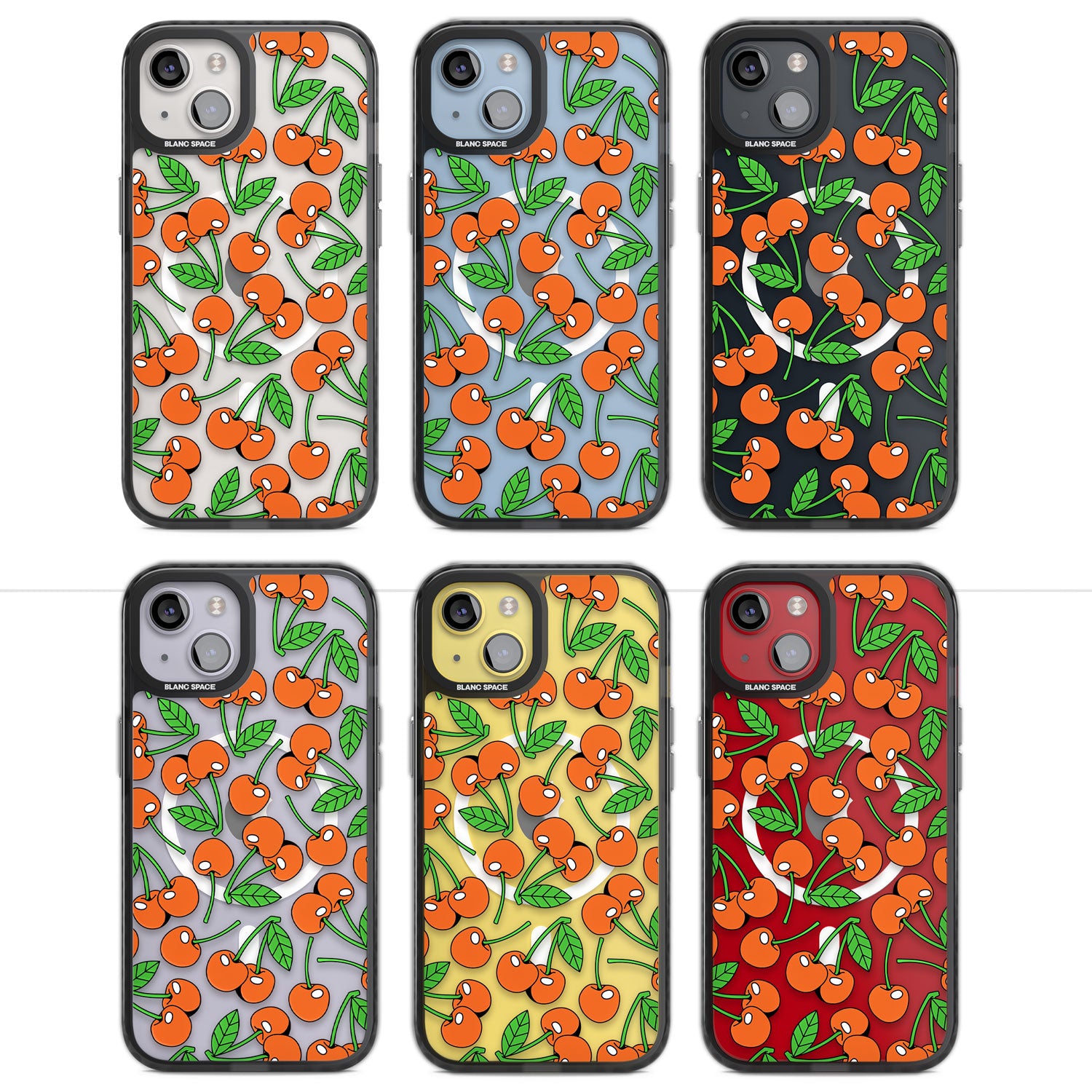 Orchard Fresh Cherries Magsafe Black Impact Phone Case for iPhone 13, iPhone 14, iPhone 15