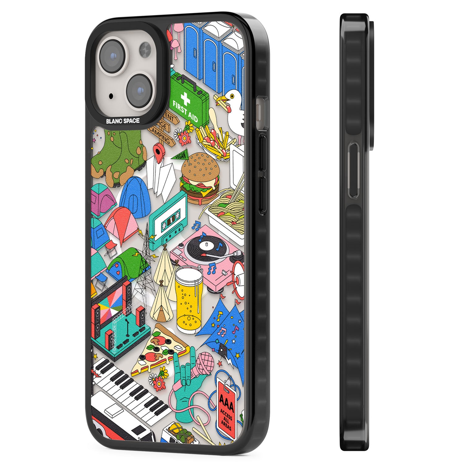 Festival Frenzy Magsafe Black Impact Phone Case for iPhone 13, iPhone 14, iPhone 15