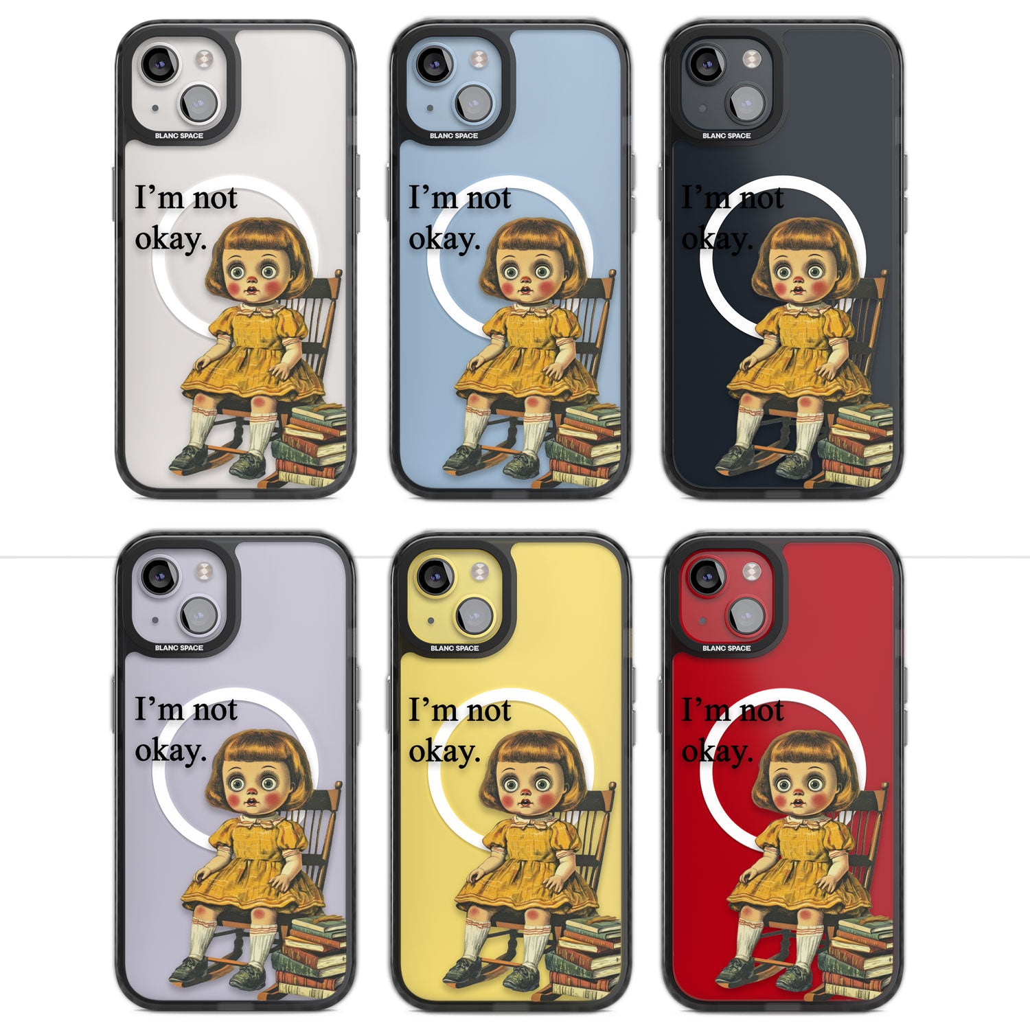 I'm Not Okay Magsafe Black Impact Phone Case for iPhone 13, iPhone 14, iPhone 15