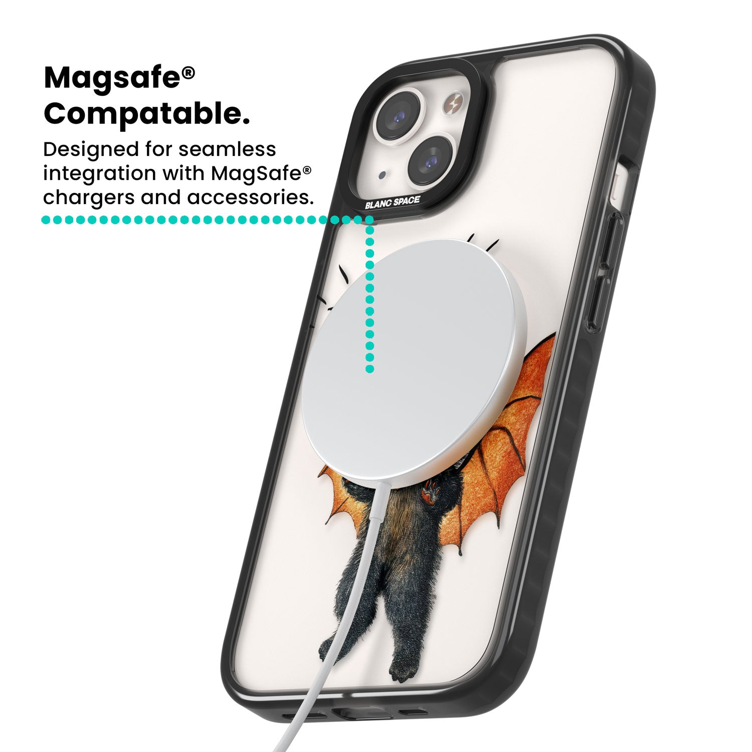 MEOW! Magsafe Black Impact Phone Case for iPhone 13, iPhone 14, iPhone 15