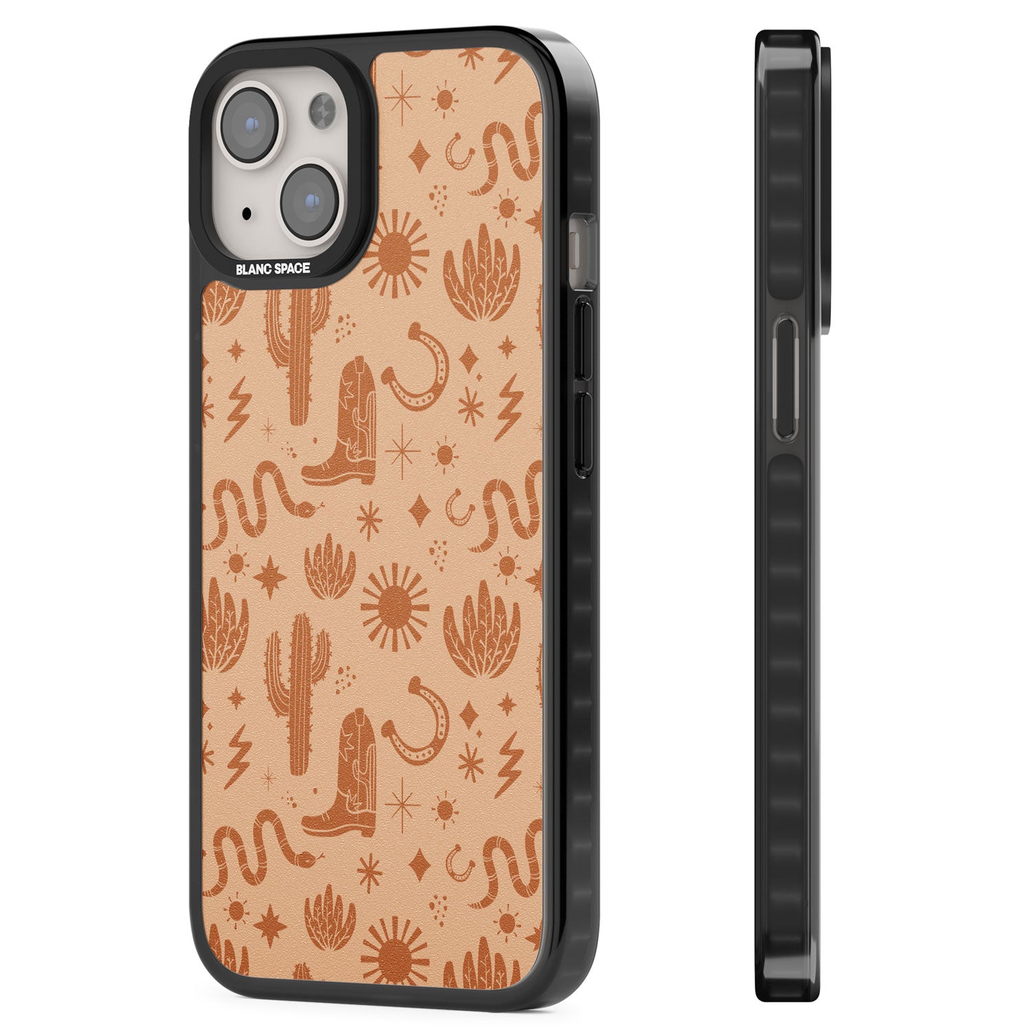 Wild West Pattern Magsafe Black Impact Phone Case for iPhone 13, iPhone 14, iPhone 15