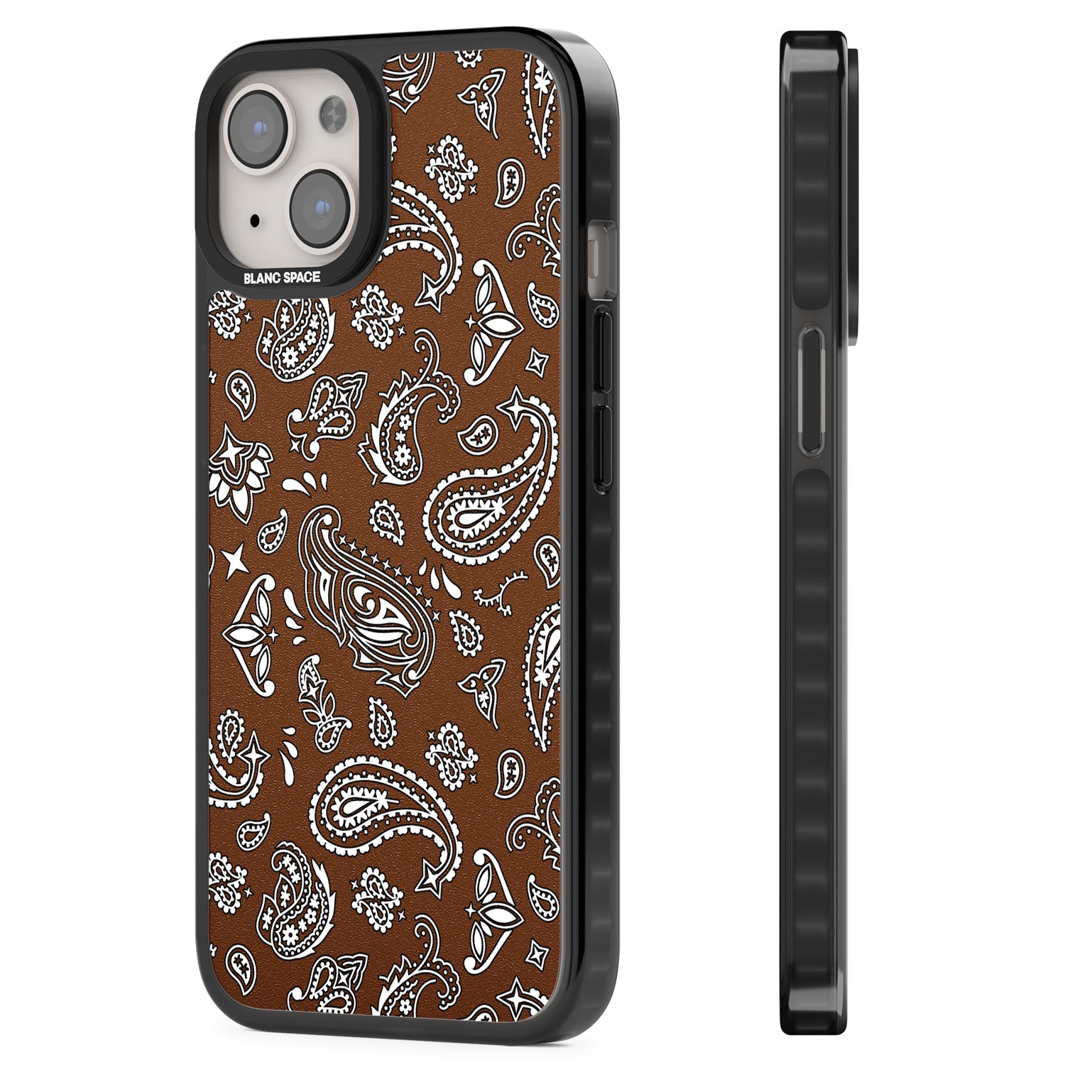 Brown Bandana Magsafe Black Impact Phone Case for iPhone 13, iPhone 14, iPhone 15