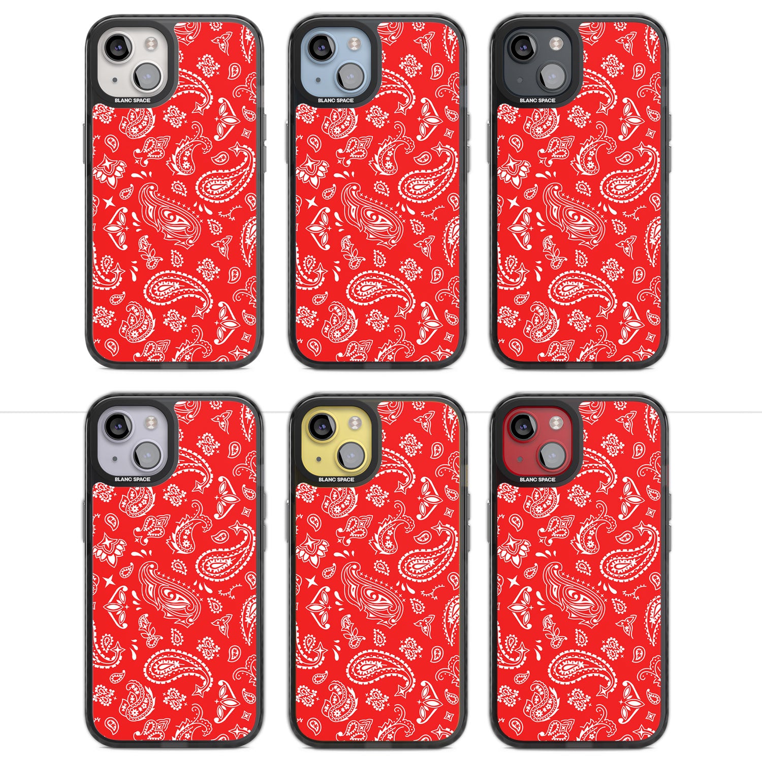 Red Bandana Magsafe Black Impact Phone Case for iPhone 13, iPhone 14, iPhone 15