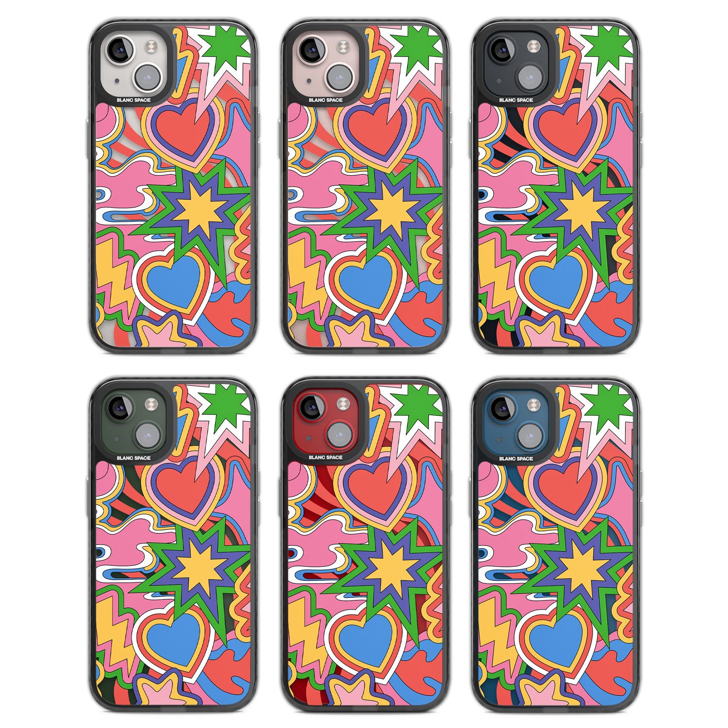 Psychedelic Pop Art Explosion Black Impact Phone Case for iPhone 13, iPhone 14, iPhone 15
