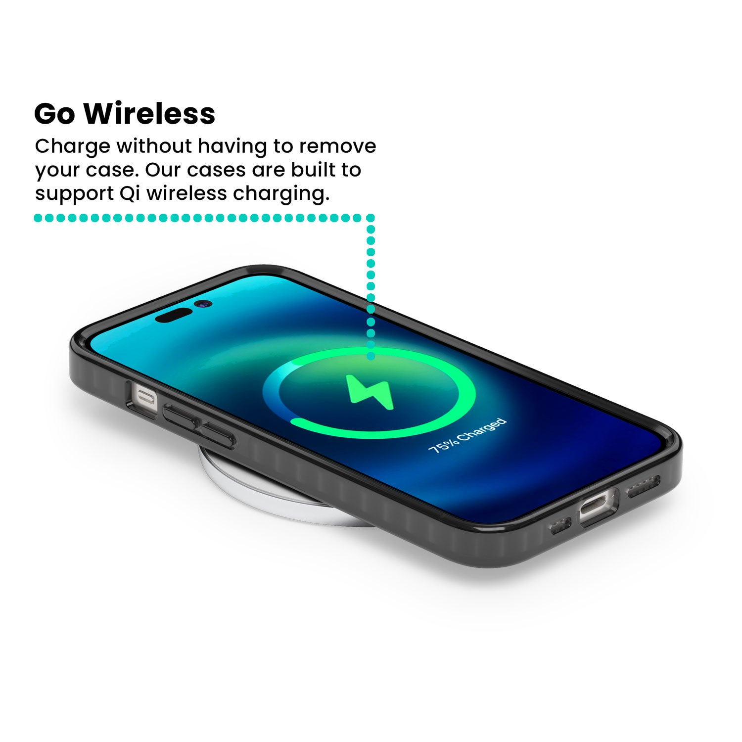 Peek-a-Boo Cat minimal iPhone case featuring black cat peeking through horizontal black and white stripes | Black Impact case for iPhone 13, iPhone 14, iPhone 15