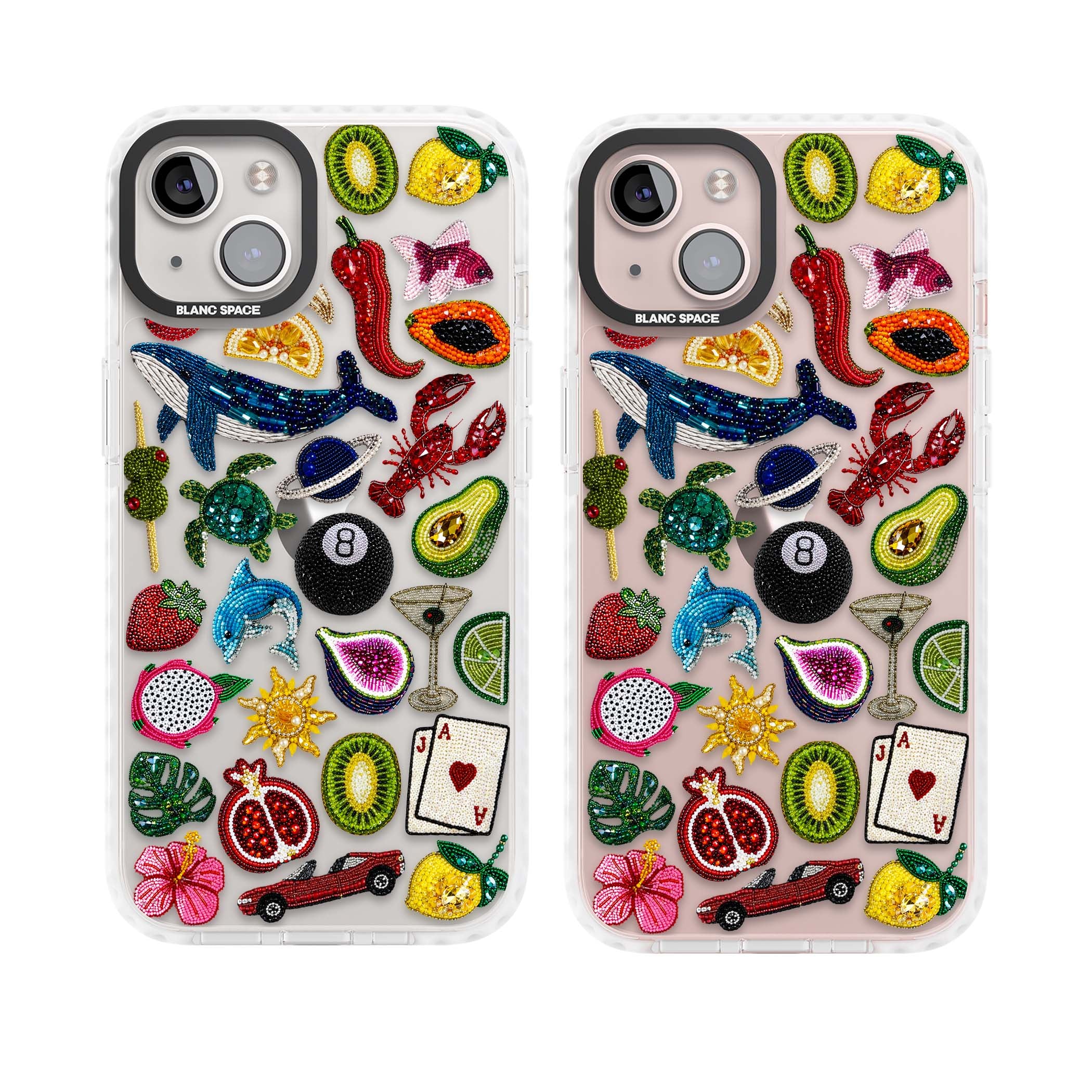 Beaded Mix cute iPhone case | Clear Impact case for iPhone 13, iPhone 14, iPhone 15