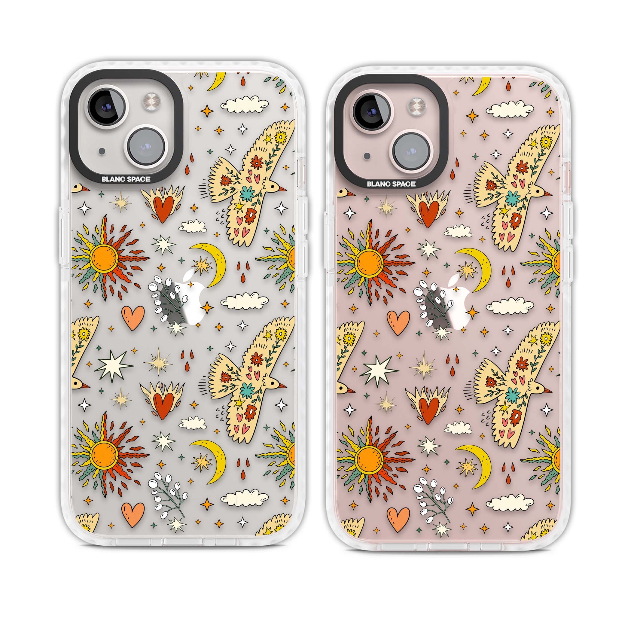 Elevate Your Phone'S Style With This Boho Celestial Sun & Eye Phone Case, Featuring A Mystical Blend Of Suns, All-Seeing Eyes, Butterflies, Stars, And