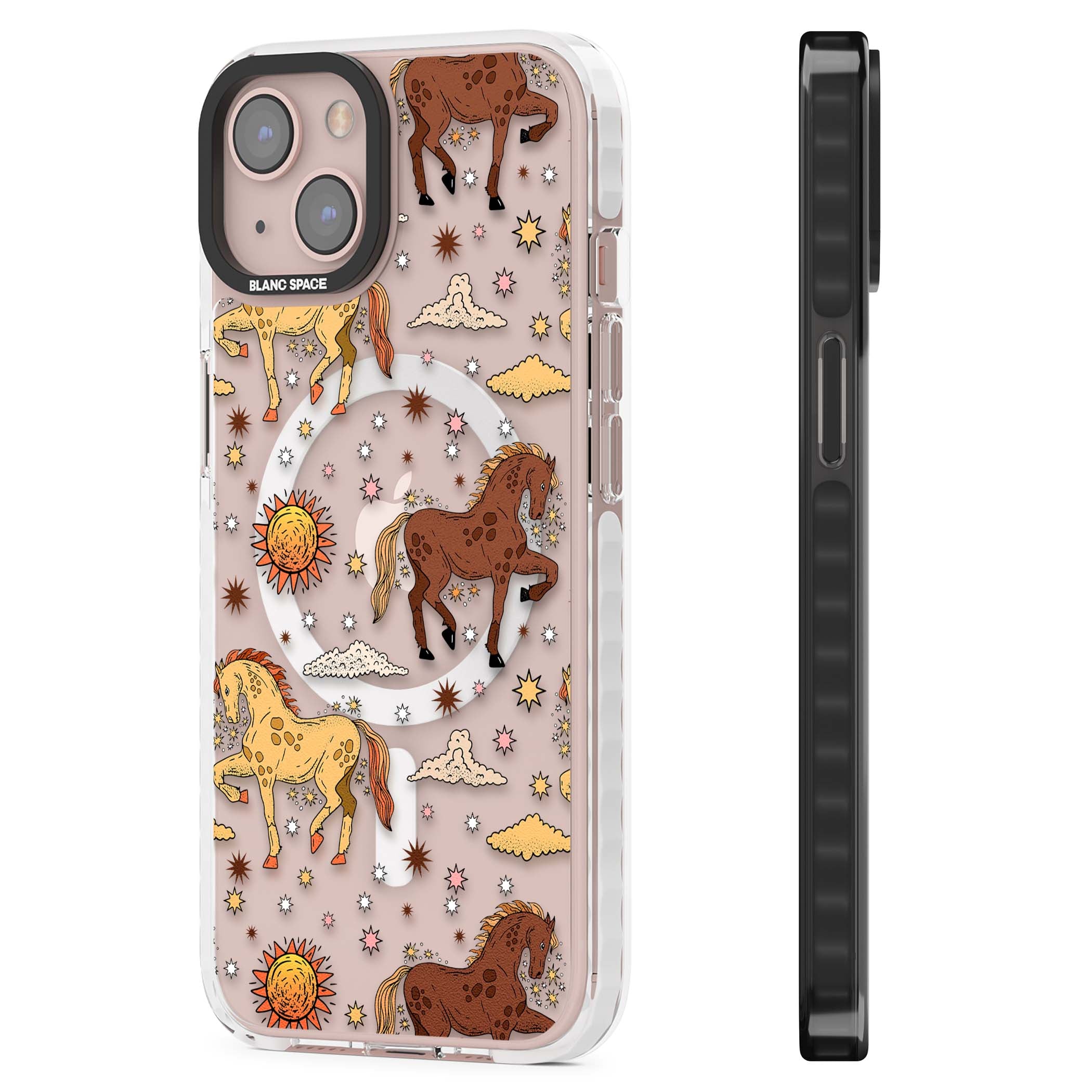 Elevate Your Phone'S Style With This Boho Celestial Sun & Eye Phone Case, Featuring A Mystical Blend Of Suns, All-Seeing Eyes, Butterflies, Stars, And