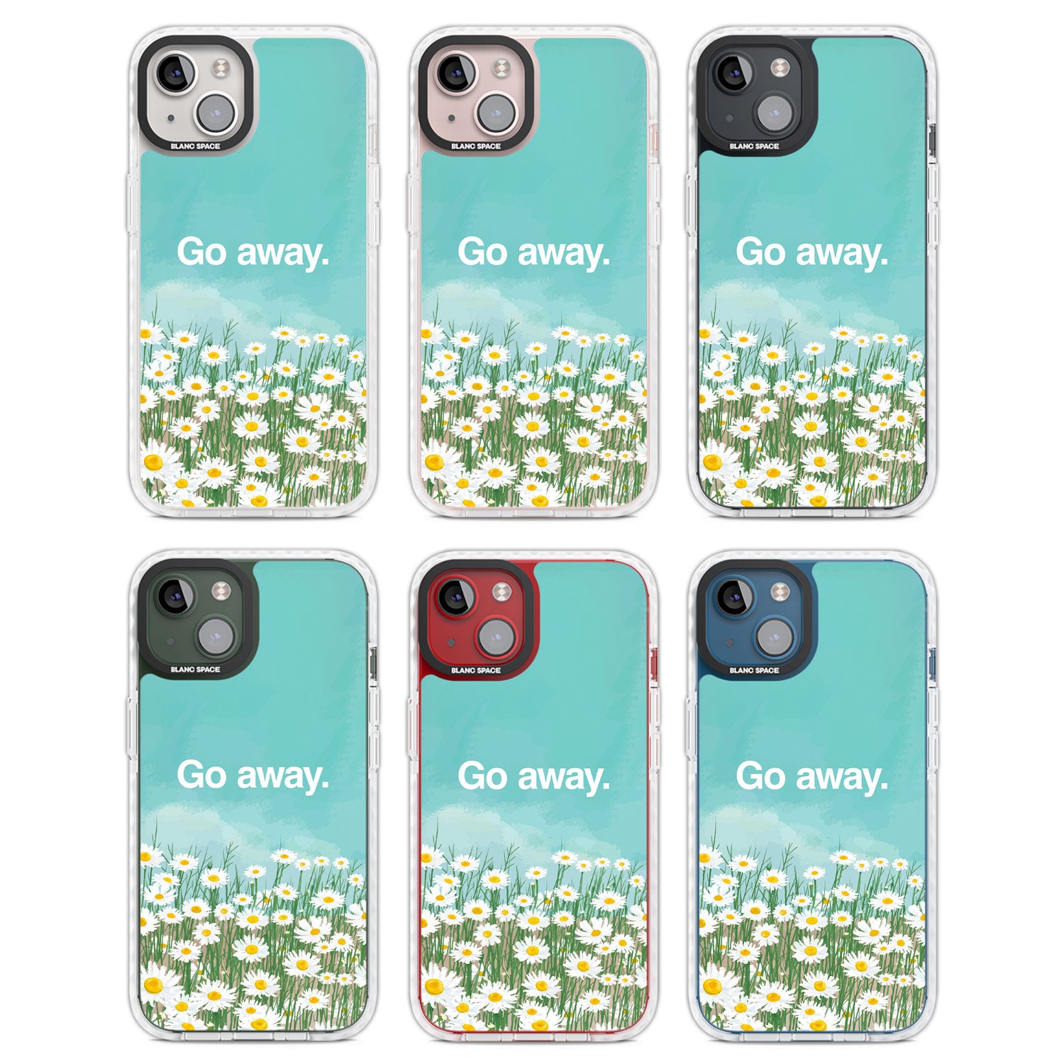 Go away Clear Impact Phone Case for iPhone 13, iPhone 14, iPhone 15