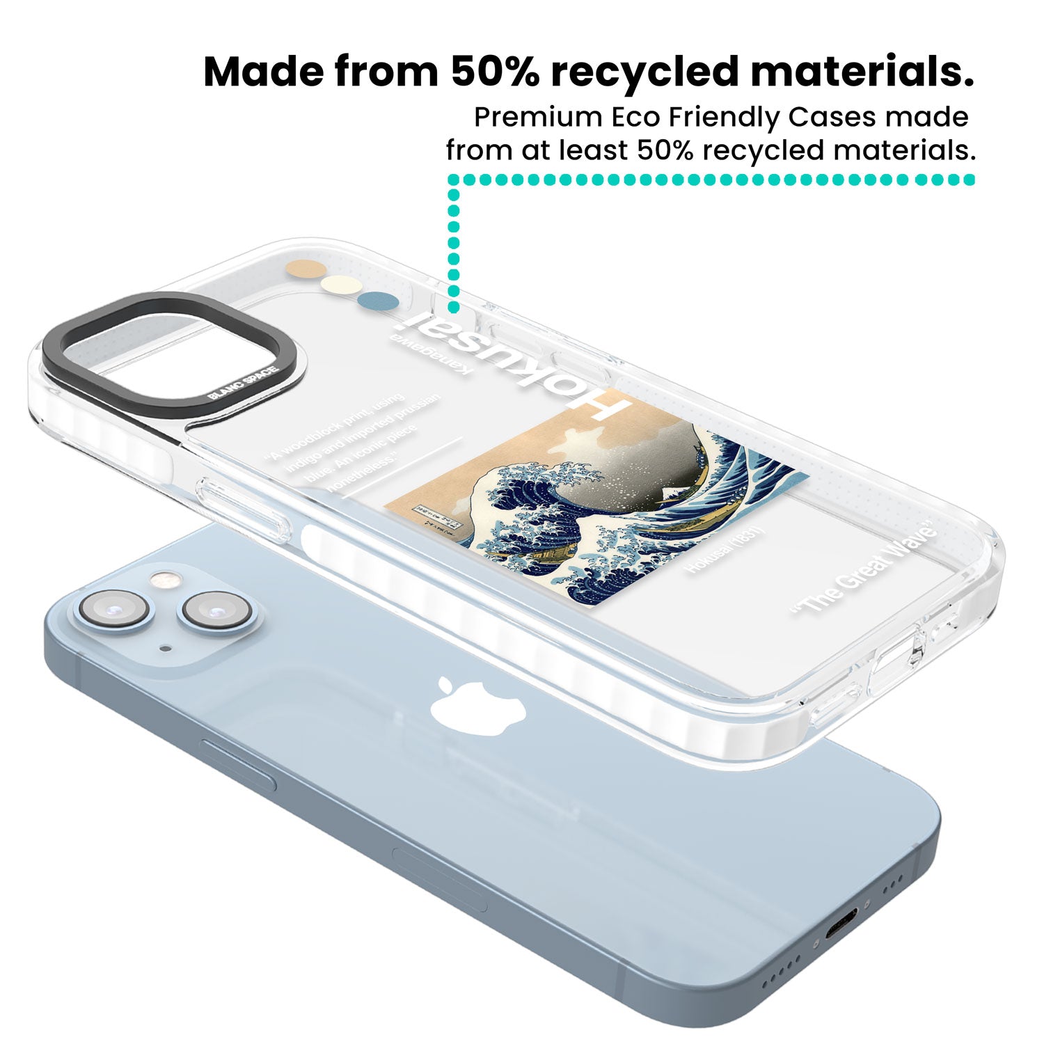 The Great Wave Clear Impact Phone Case for iPhone 13, iPhone 14, iPhone 15