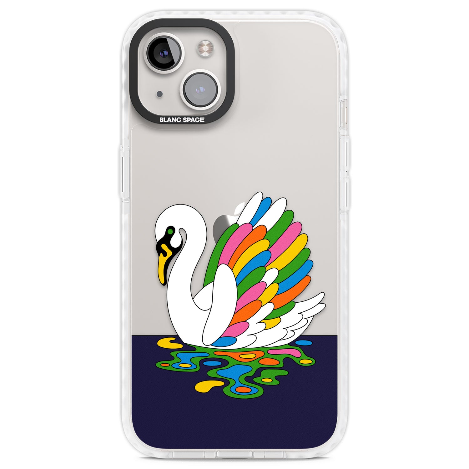 Serene Swan Clear Impact Phone Case for iPhone 13, iPhone 14, iPhone 15