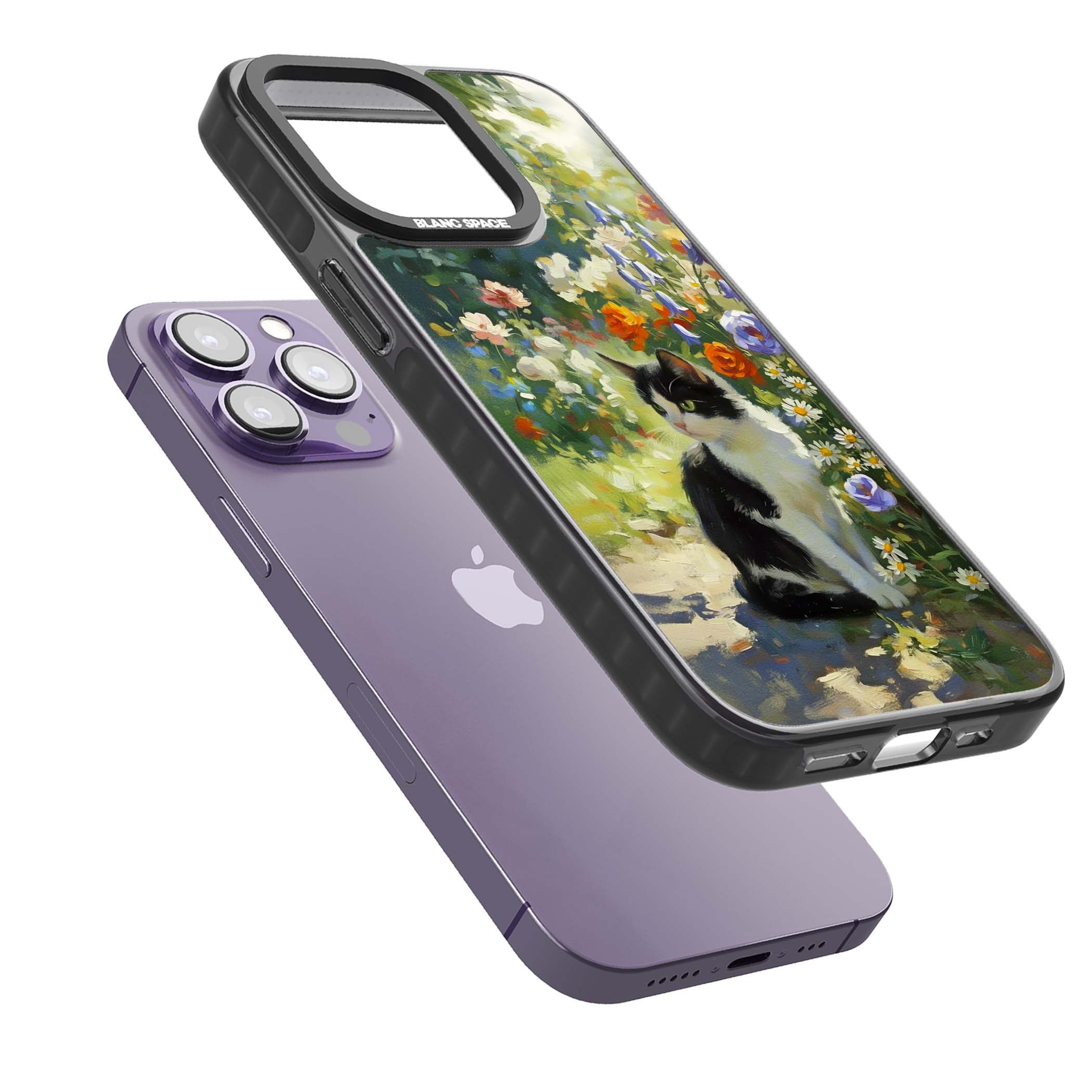 Cat In The Meadow for her iPhone case | Black Impact case for iPhone 13 Pro, iPhone 14 Pro, iPhone 15 Pro